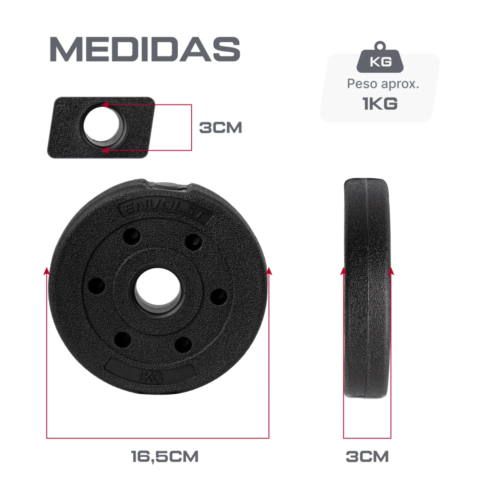 Anilha Emborrachada 1Kg Cement Furo 31mm Envolst