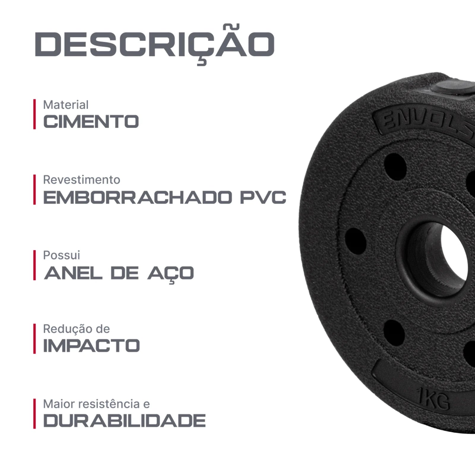 Anilha Emborrachada 1Kg Cement Furo 31mm Envolst