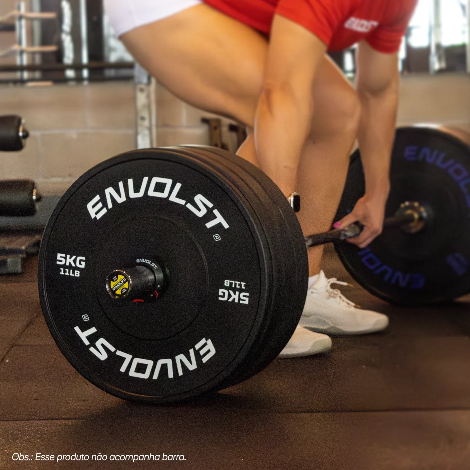 Anilha Olímpica Bumper para Crossfit e LPO IWF 5Kg Envolst