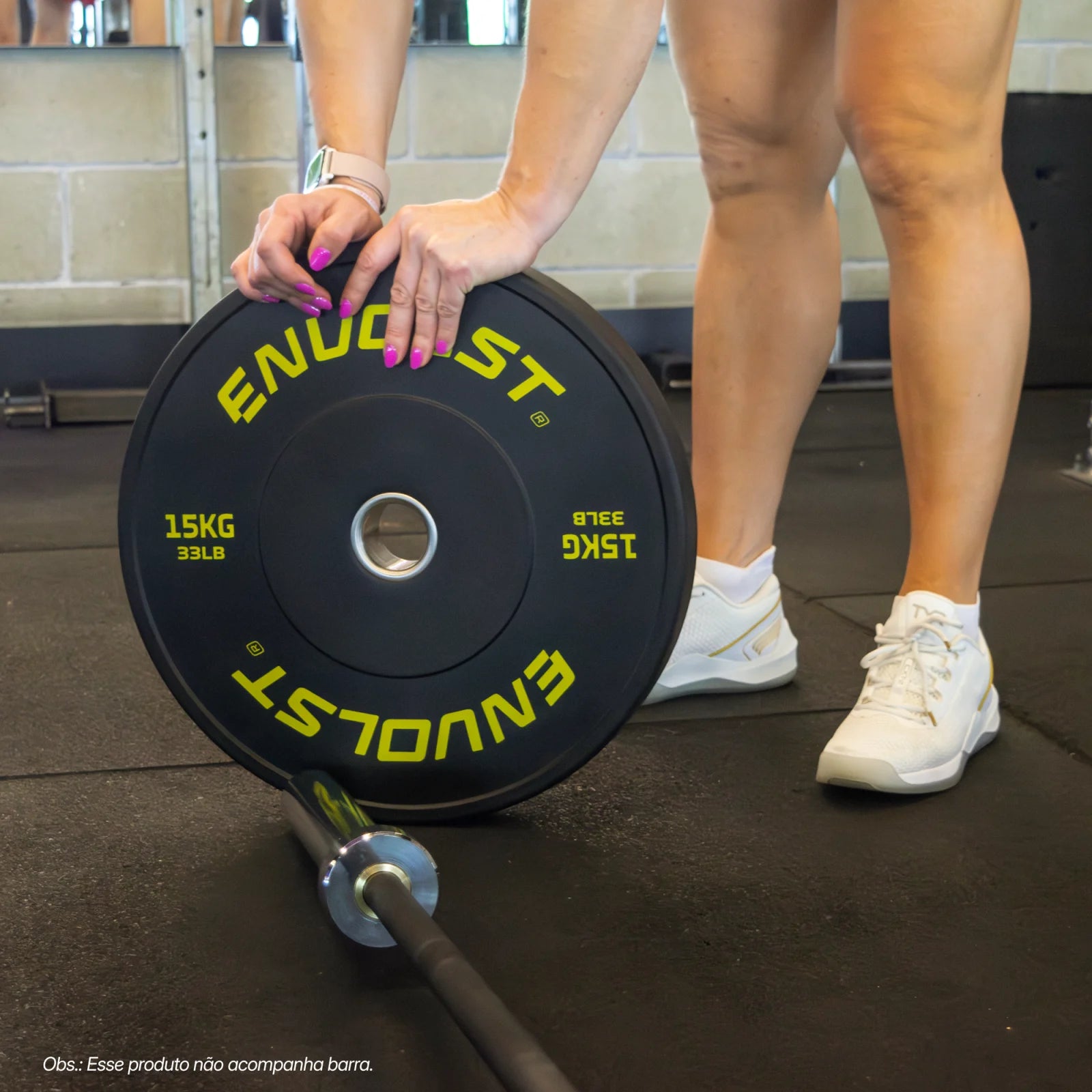 Anilha Olímpica Bumper para Crossfit e LPO IWF 15Kg Envolst