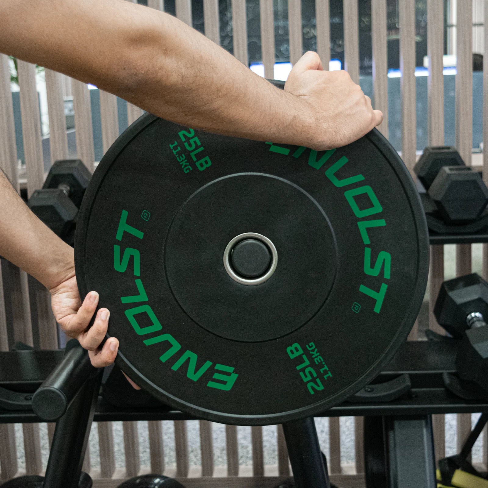 Anilha Olímpica Bumper para Crossfit e LPO IWF 25Lb Envolst