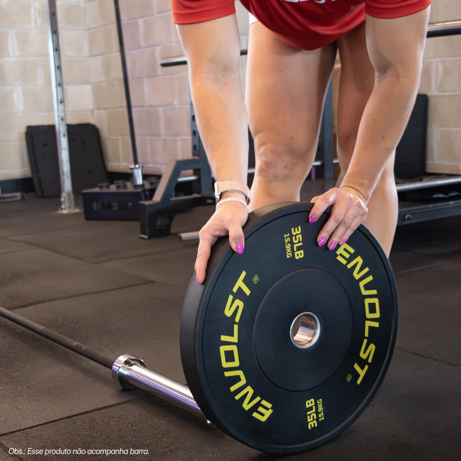 Anilha Olímpica Bumper para Crossfit e LPO IWF 35Lb Envolst