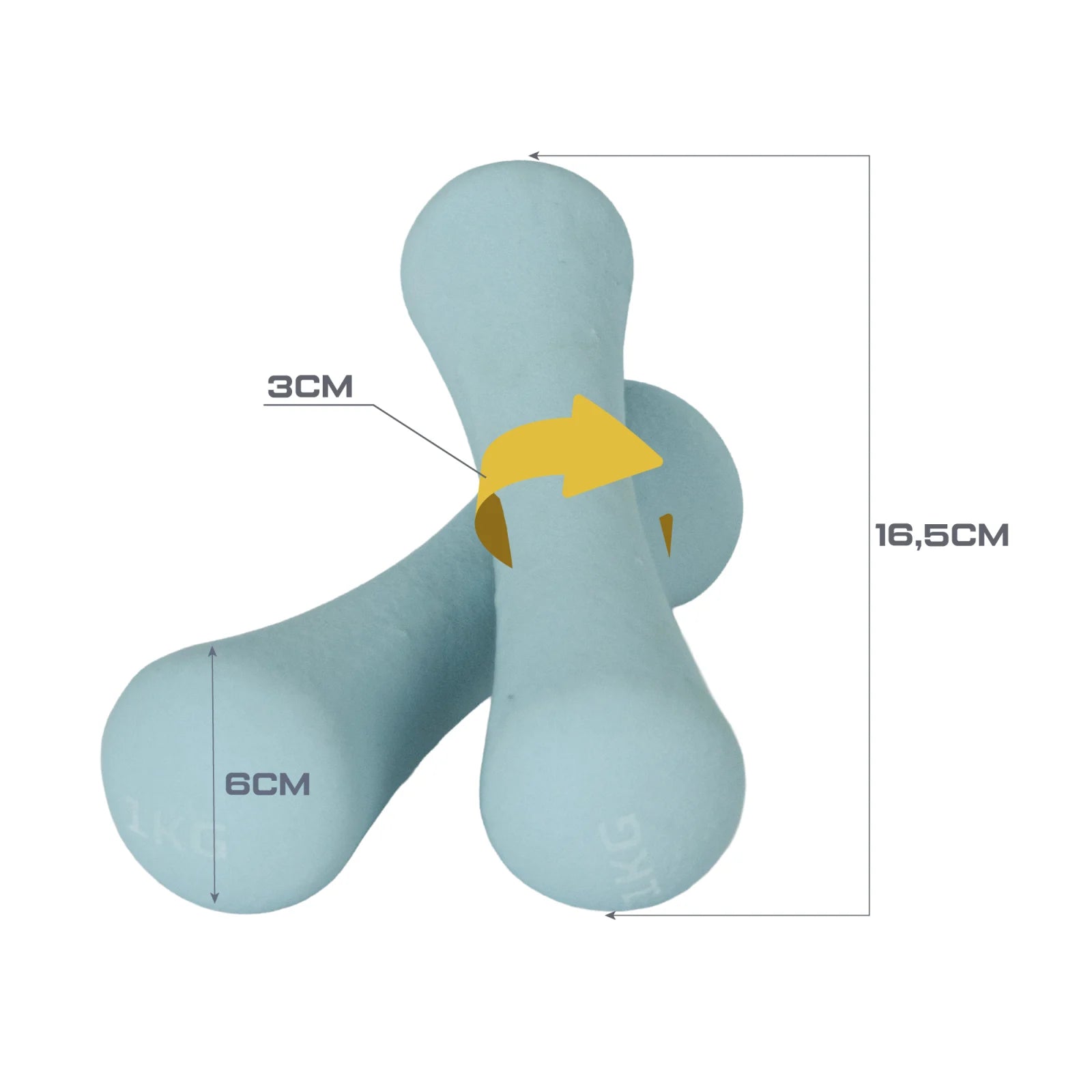 Conjunto 6 Halteres Neoprene 0,5 1 e 1,5kg e Suporte Envolst