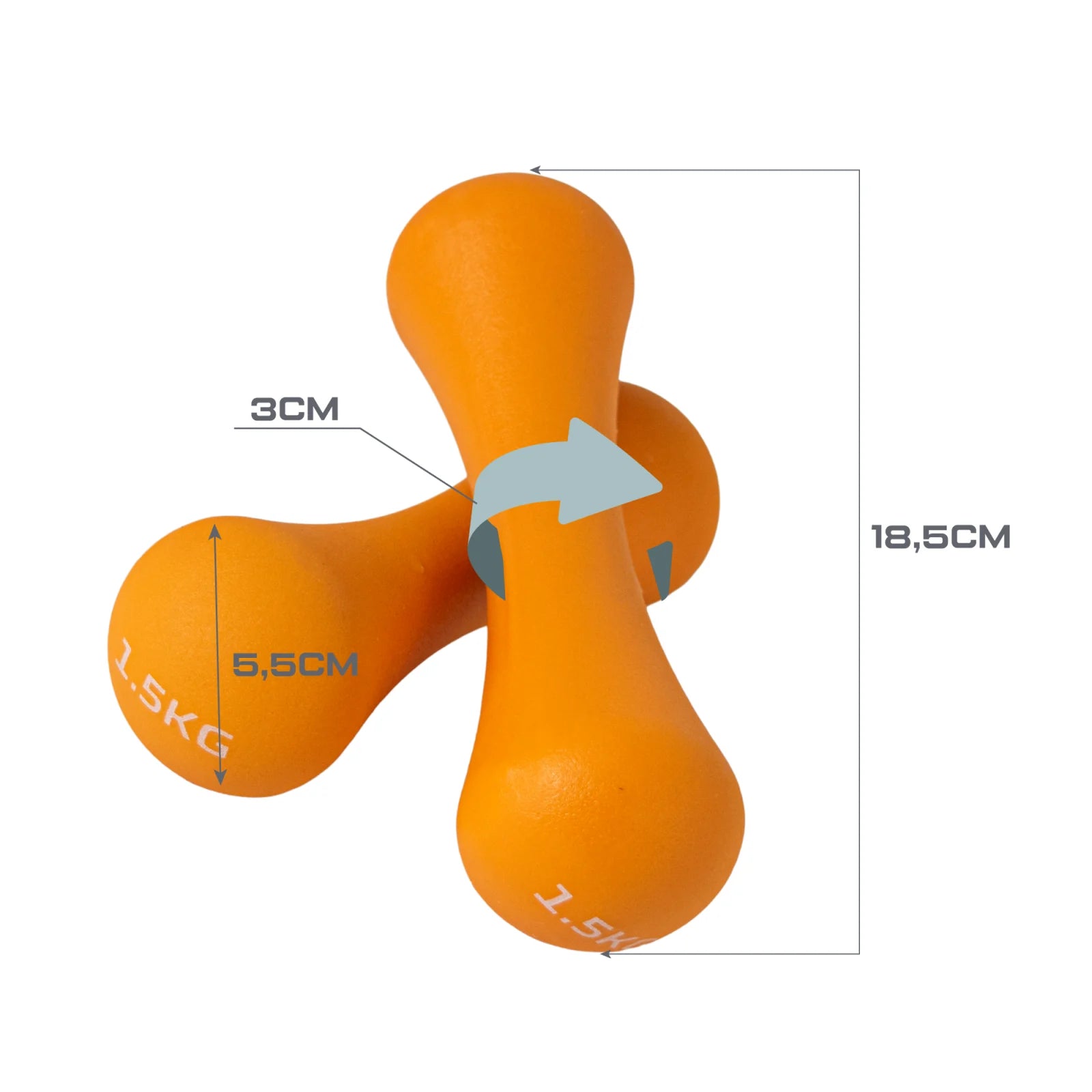 Conjunto 6 Halteres Neoprene 0,5 1 e 1,5kg e Suporte Envolst