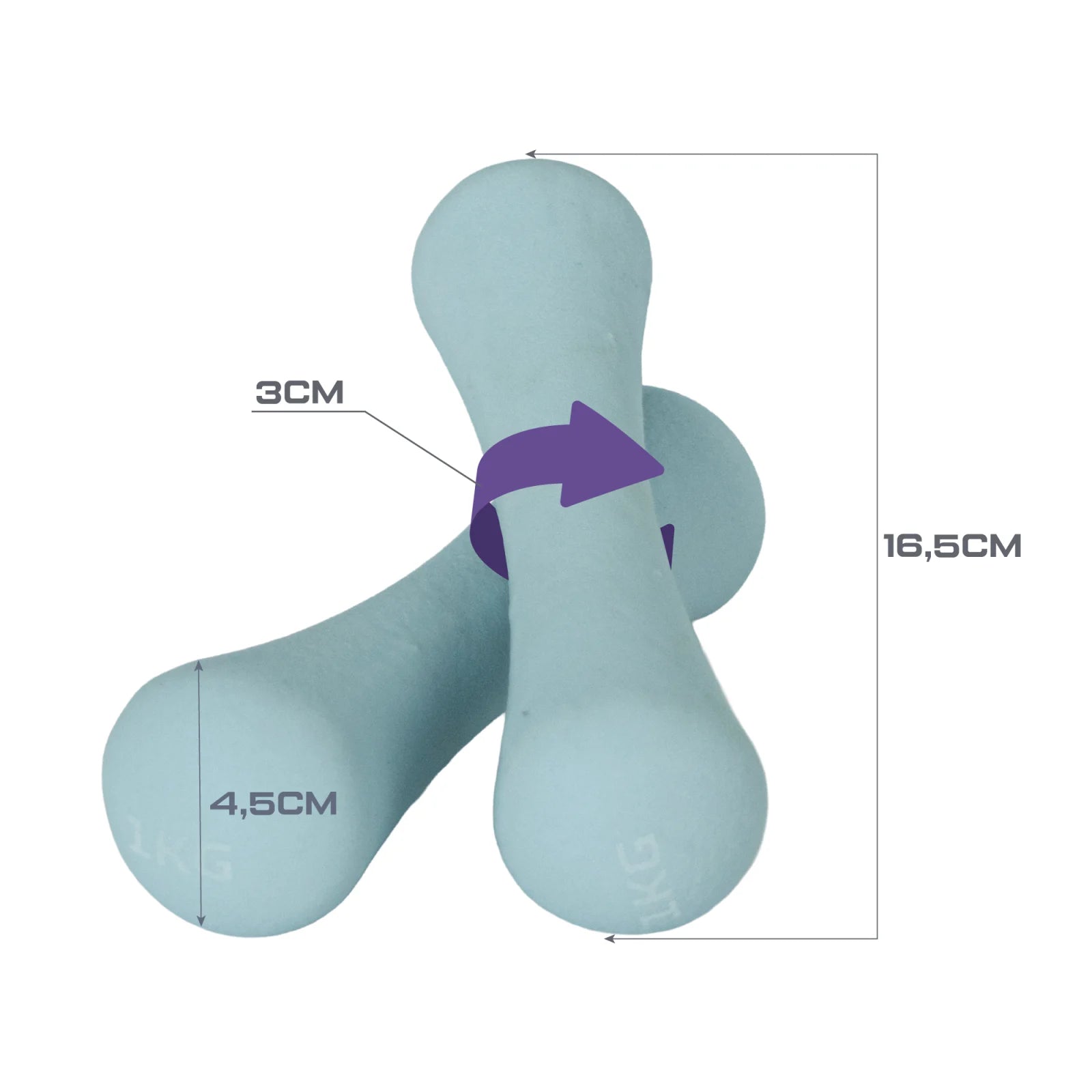 Conjunto 6 Halteres Neoprene 1, 2 e 3kg e Suporte Envolst