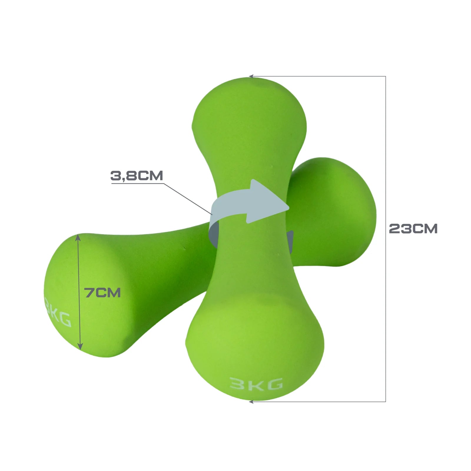 Conjunto 6 Halteres Neoprene 1, 2 e 3kg e Suporte Envolst