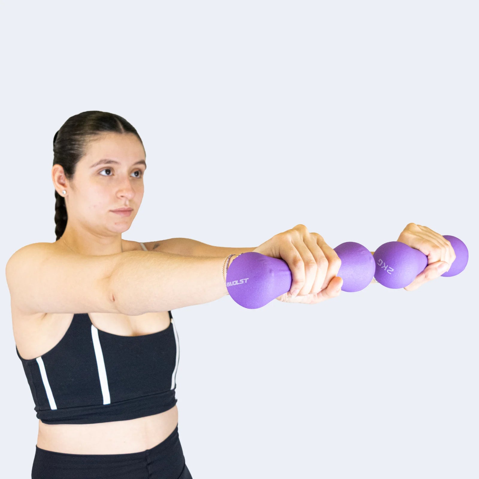 Conjunto 6 Halteres Neoprene 1, 2 e 3kg e Suporte Envolst