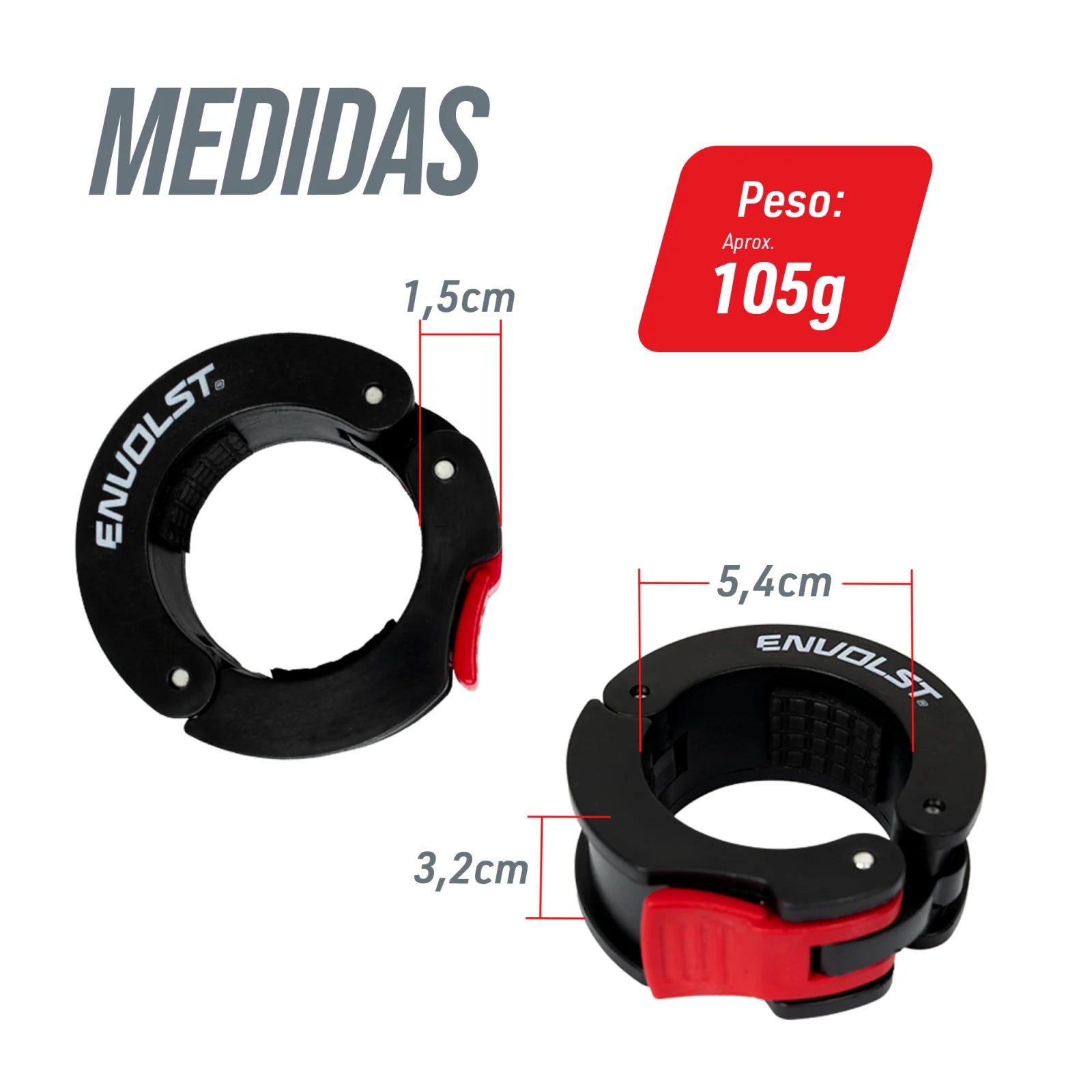Par de Presilhas 50mm para Barra Olímpica Crossfit LPO Envolst