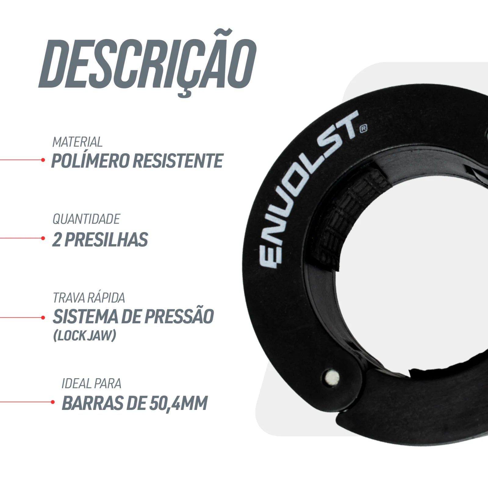 Par de Presilhas 50mm para Barra Olímpica Crossfit LPO Envolst