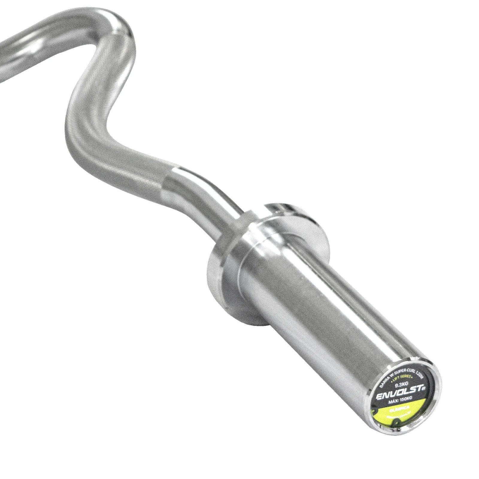 Barra W Super Curl 1,20m Olímpica Cromada Envolst