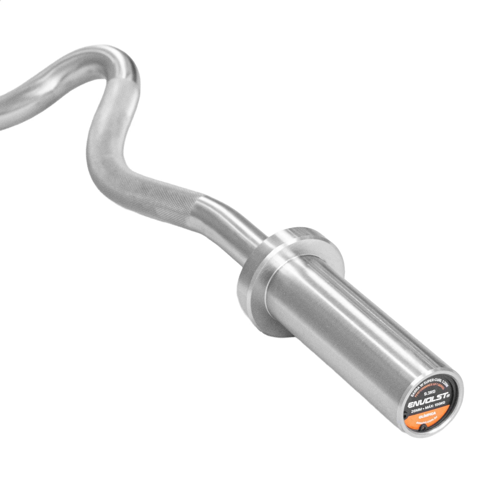 Barra W Super Curl 1,20m Olímpica Hard Cromo Profissional Envolst