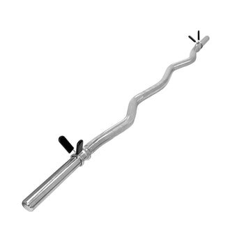 Barra de Musculação W 1,20m Maciça 28mm e Presilhas Envolst