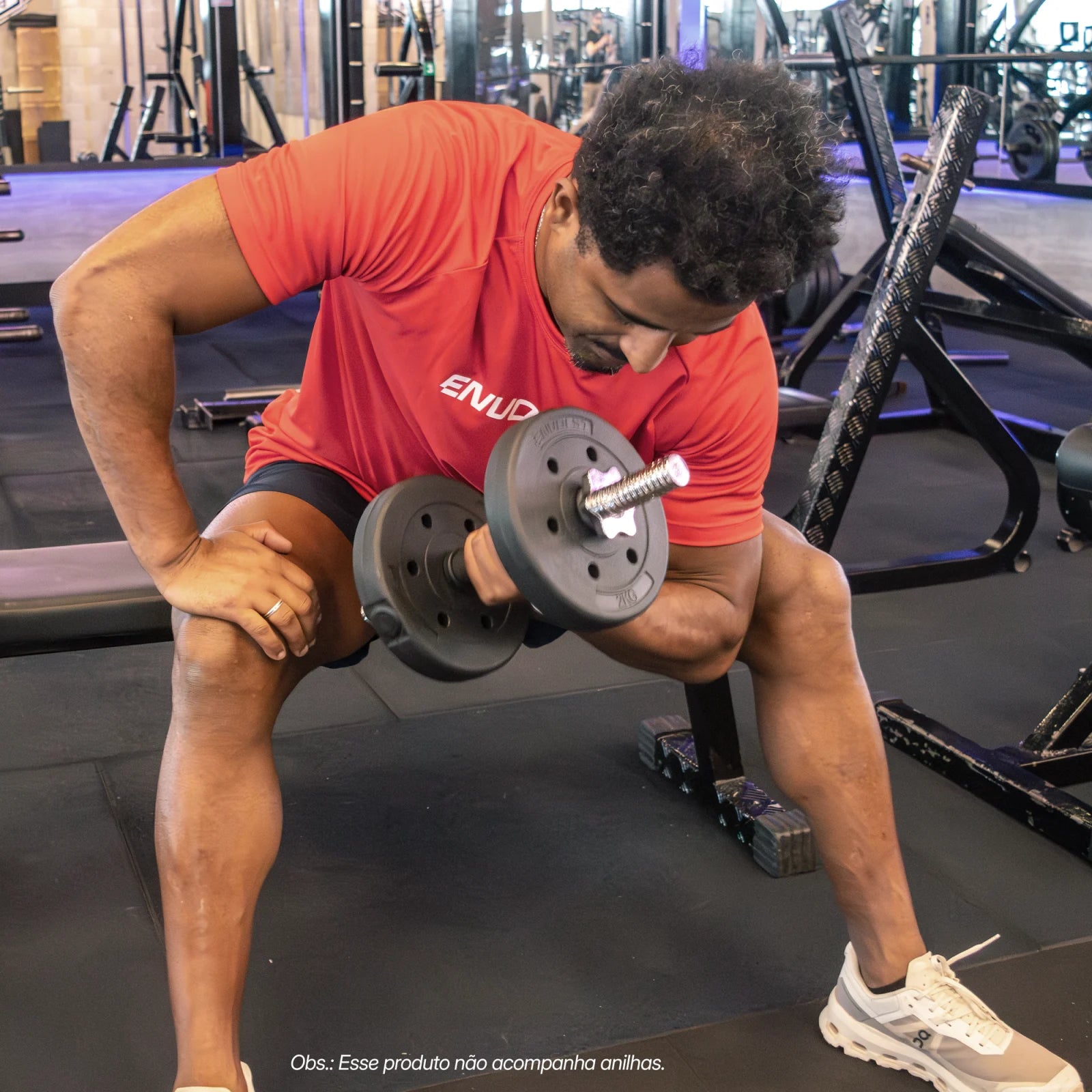 Barra de Musculação Halter 40cm Maciça e Emborrachada Envolst