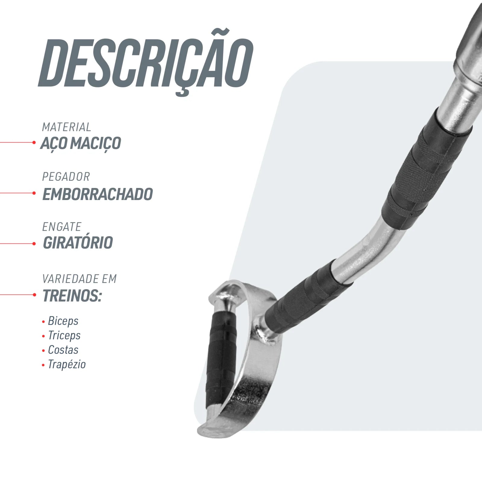 Puxador Barra Romana 96cm Pulley Cromado Maciço com Giro Envolst