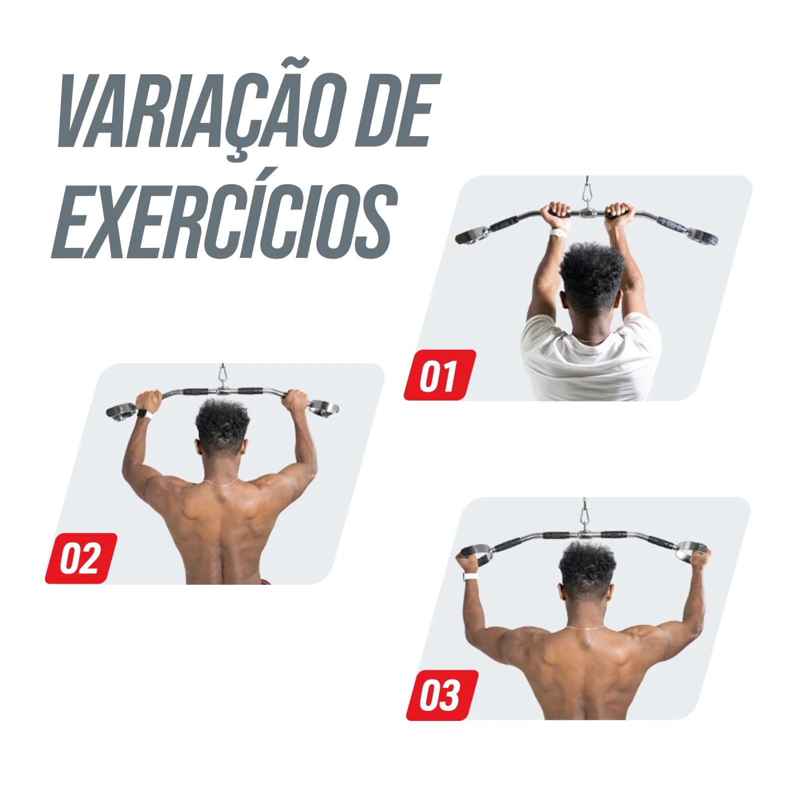 Puxador Barra Romana 96cm Pulley Cromado Maciço com Giro Envolst