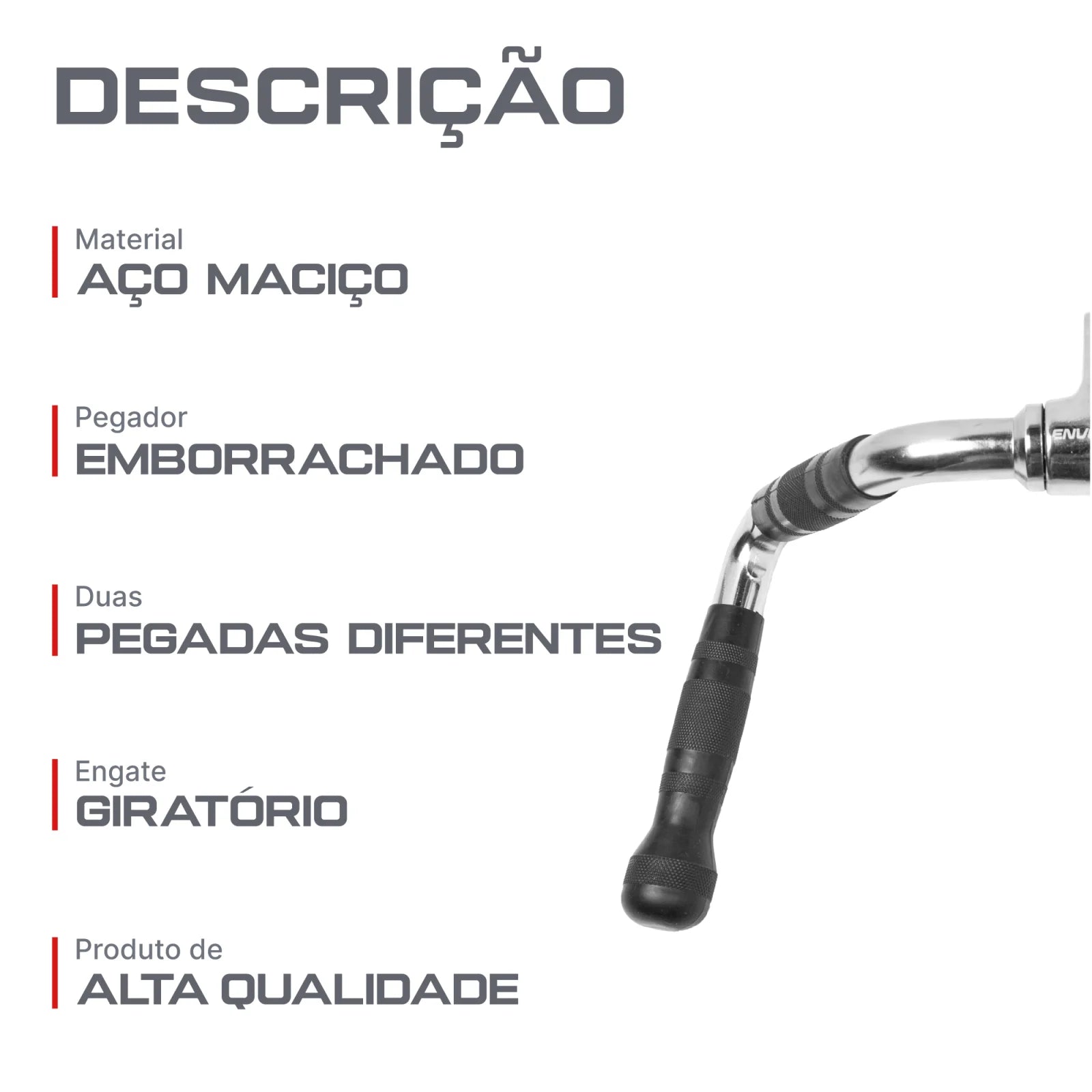 Puxador Triângulo Aberto Cromado Maciço com Giro Envolst