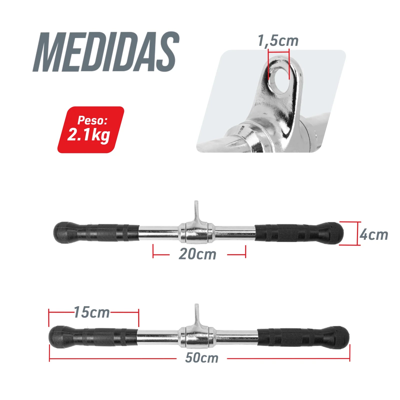 Puxador Barra Reta 50cm Pulley Cromado Maciço com Giro Envolst