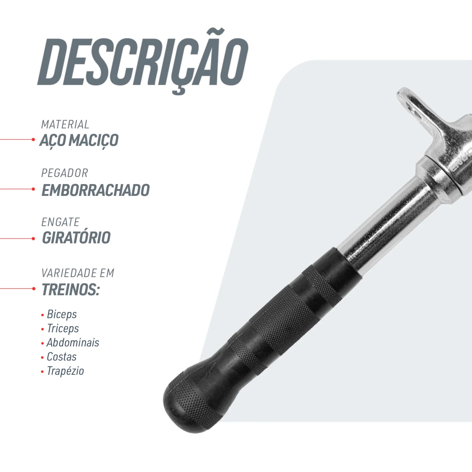 Puxador Barra Reta 50cm Pulley Cromado Maciço com Giro Envolst