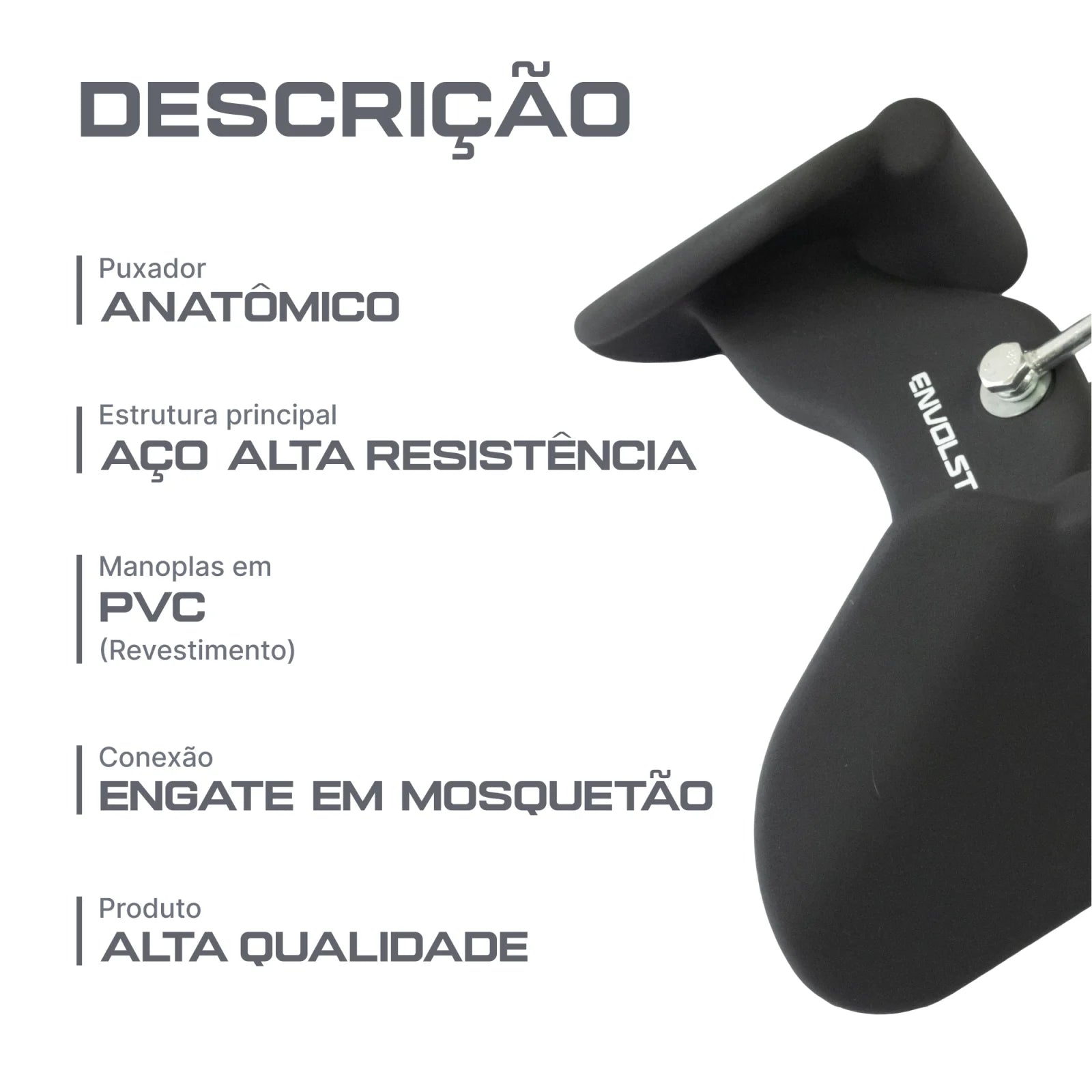 Puxador Premium Anatômico Pegada Fechada 31cm