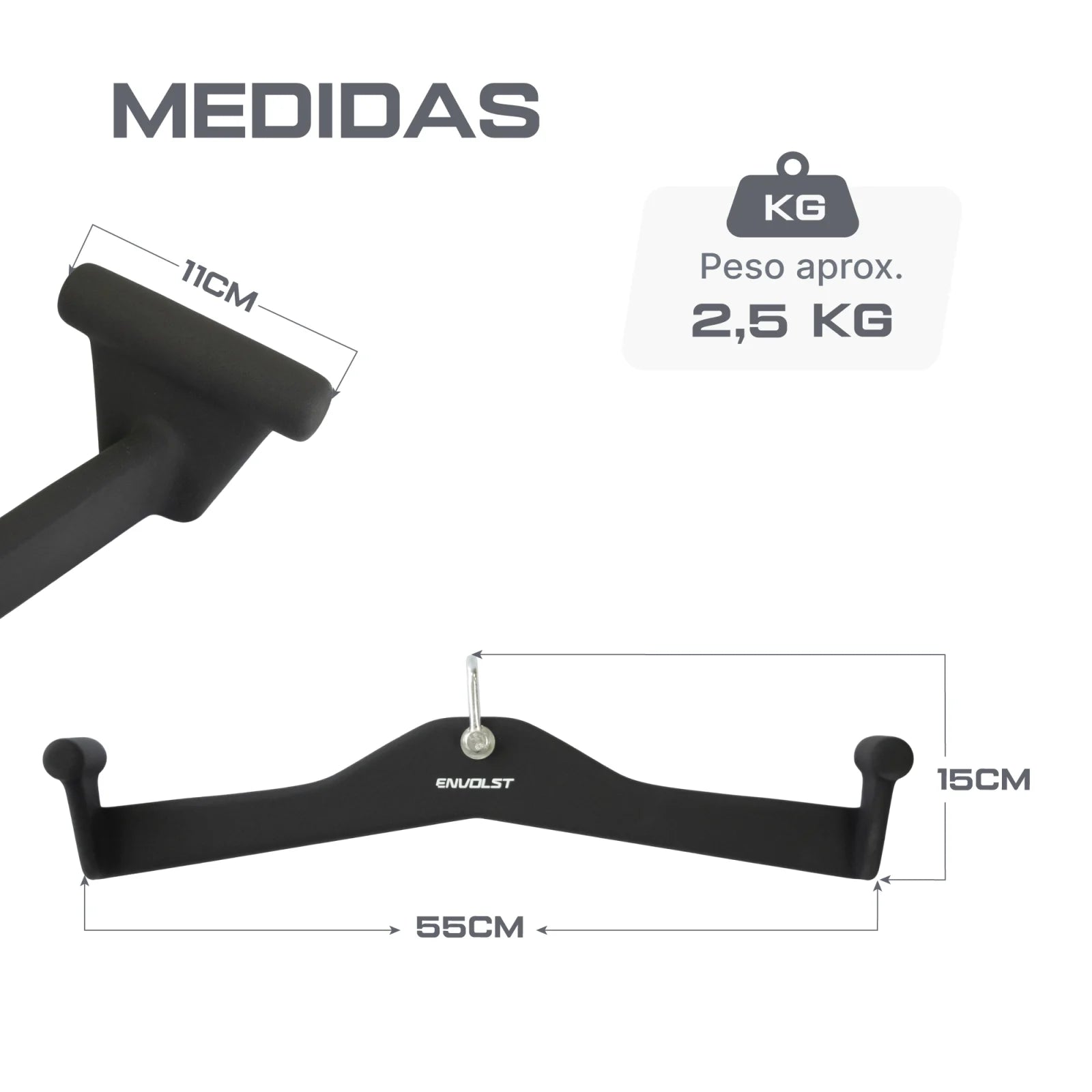 Puxador Premium Anatômico Pegada Média 55cm