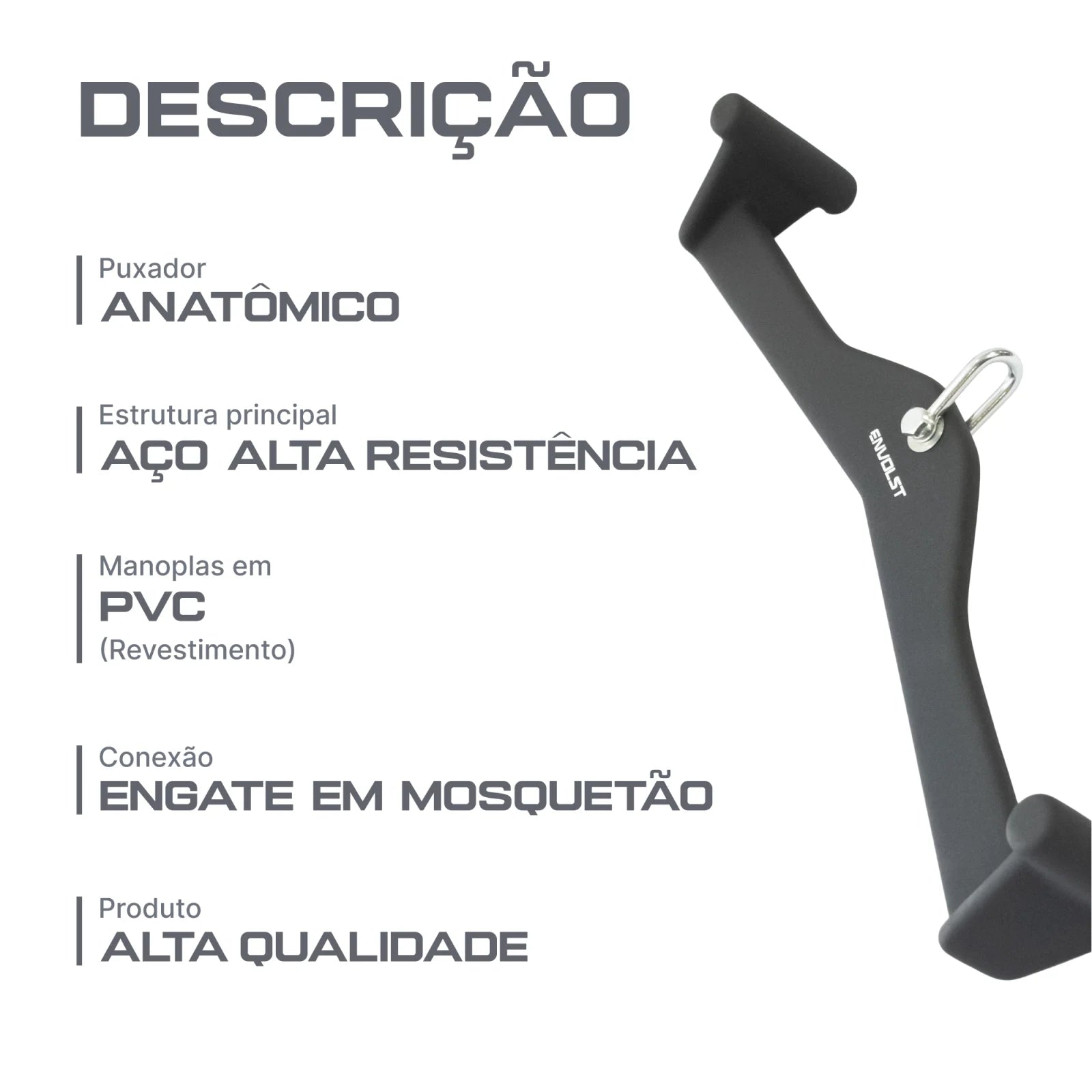 Puxador Premium Anatômico Pegada Média 55cm