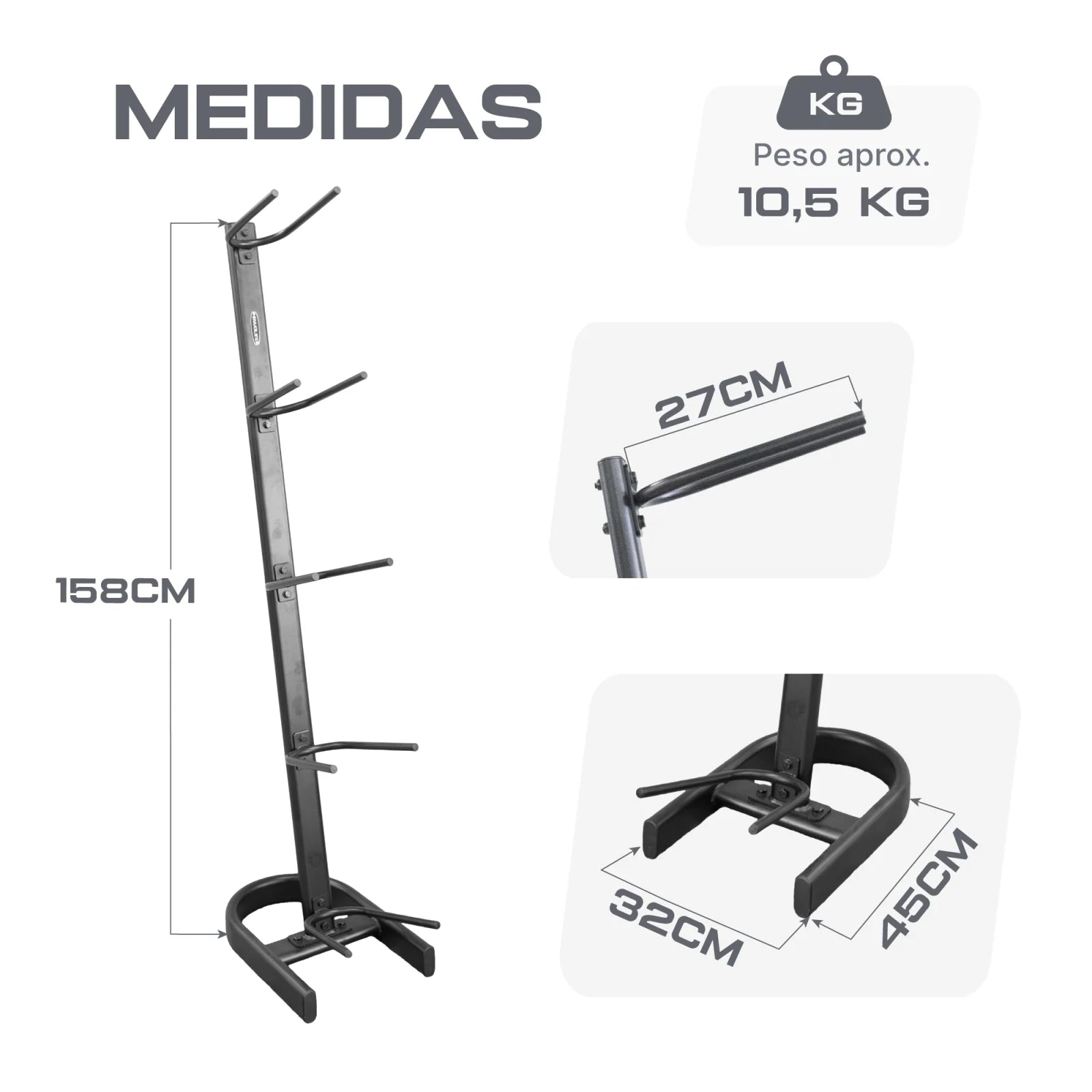 Suporte Expositor Torre para Medicine Ball Envolst