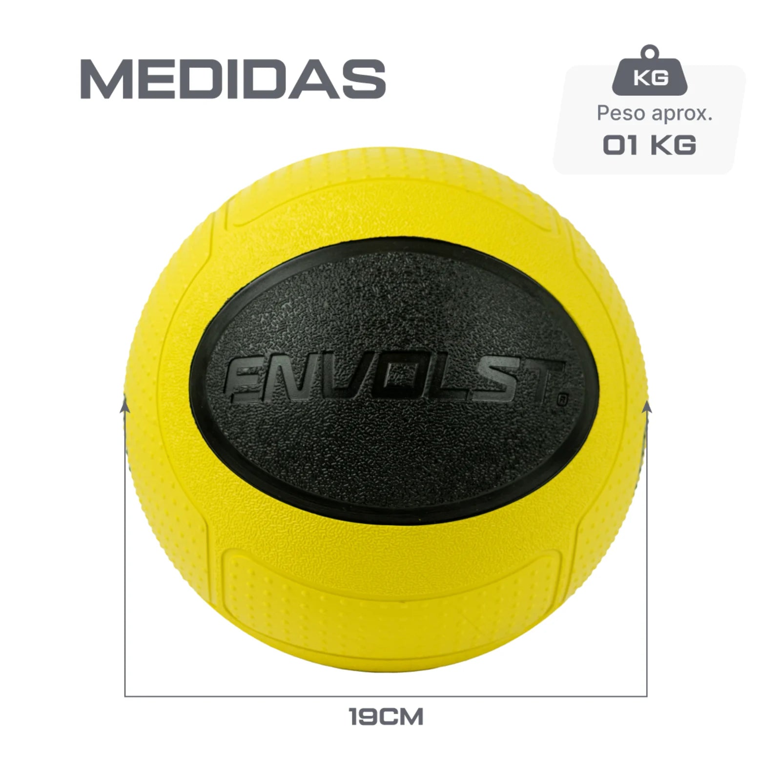 Medicine Ball 1Kg em Borracha com Quique Envolst