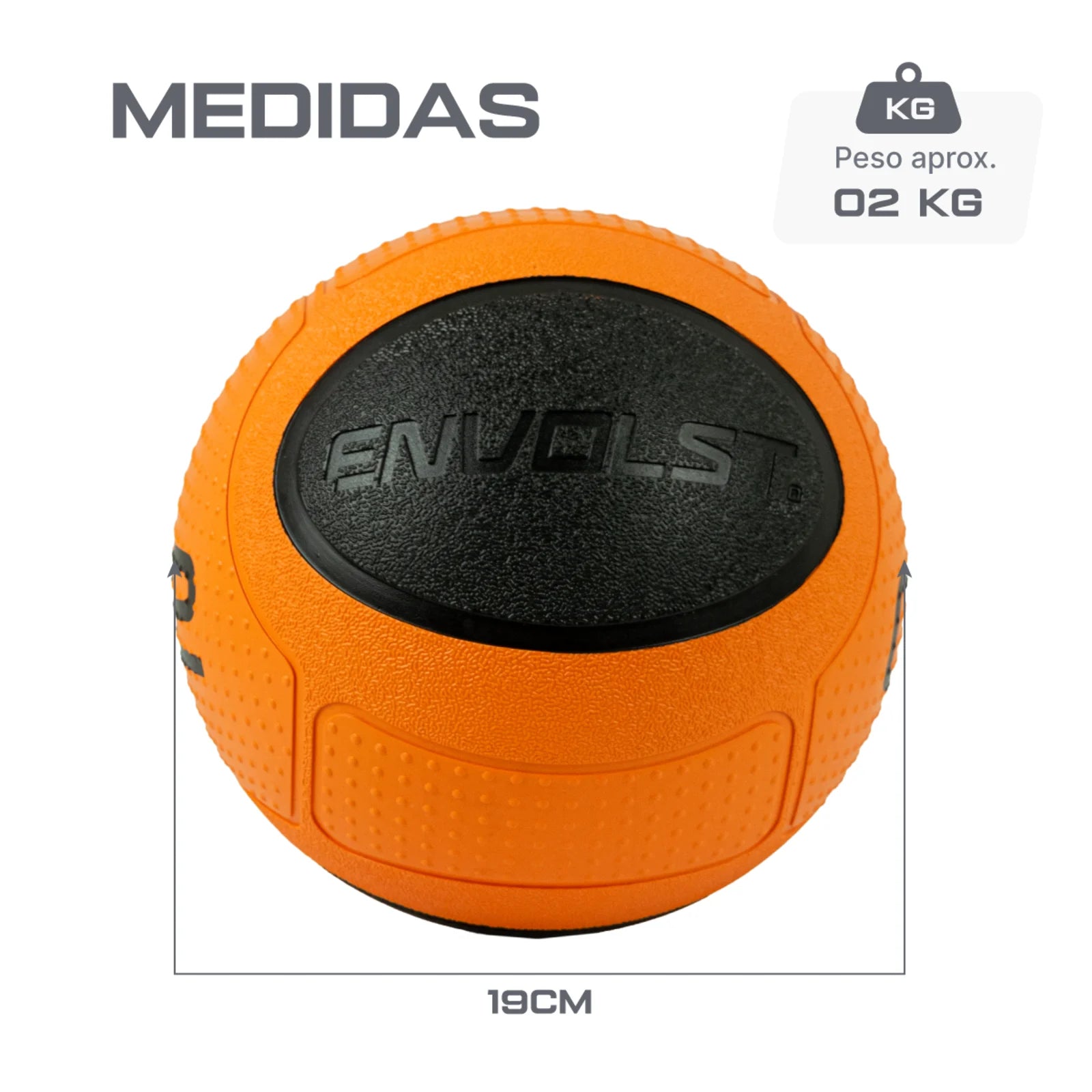 Medicine Ball 2Kg em Borracha com Quique Envolst