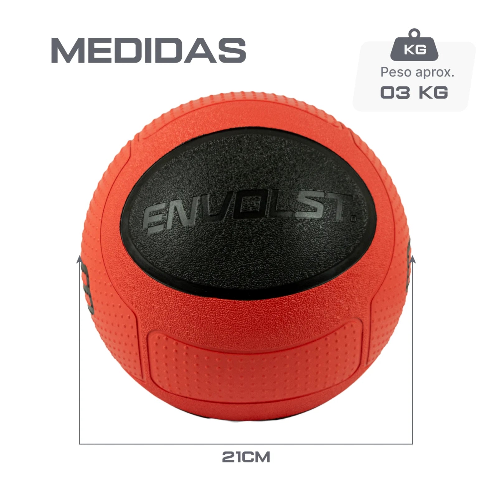 Medicine Ball 3Kg em Borracha com Quique Envolst
