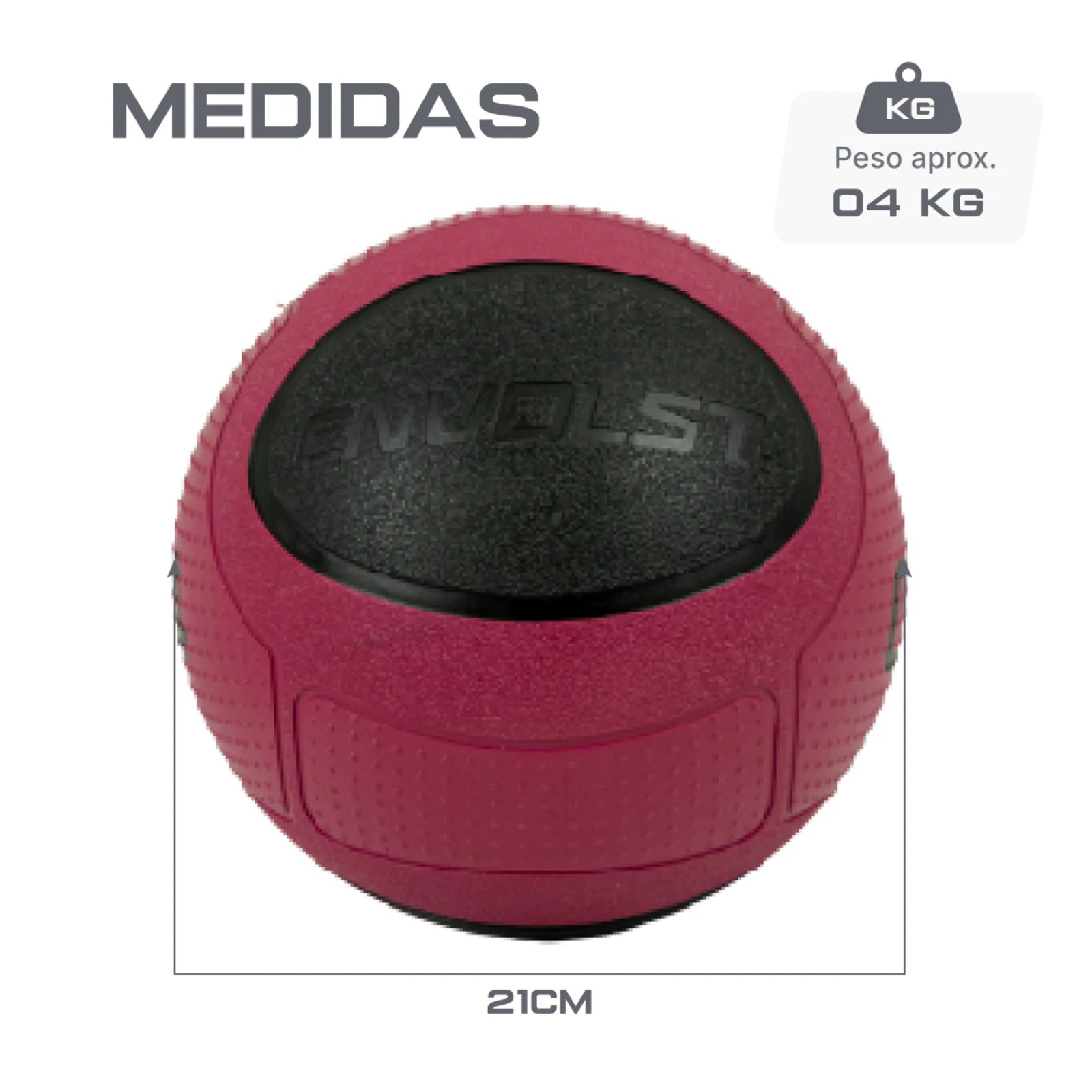Medicine Ball 4Kg em Borracha com Quique Envolst