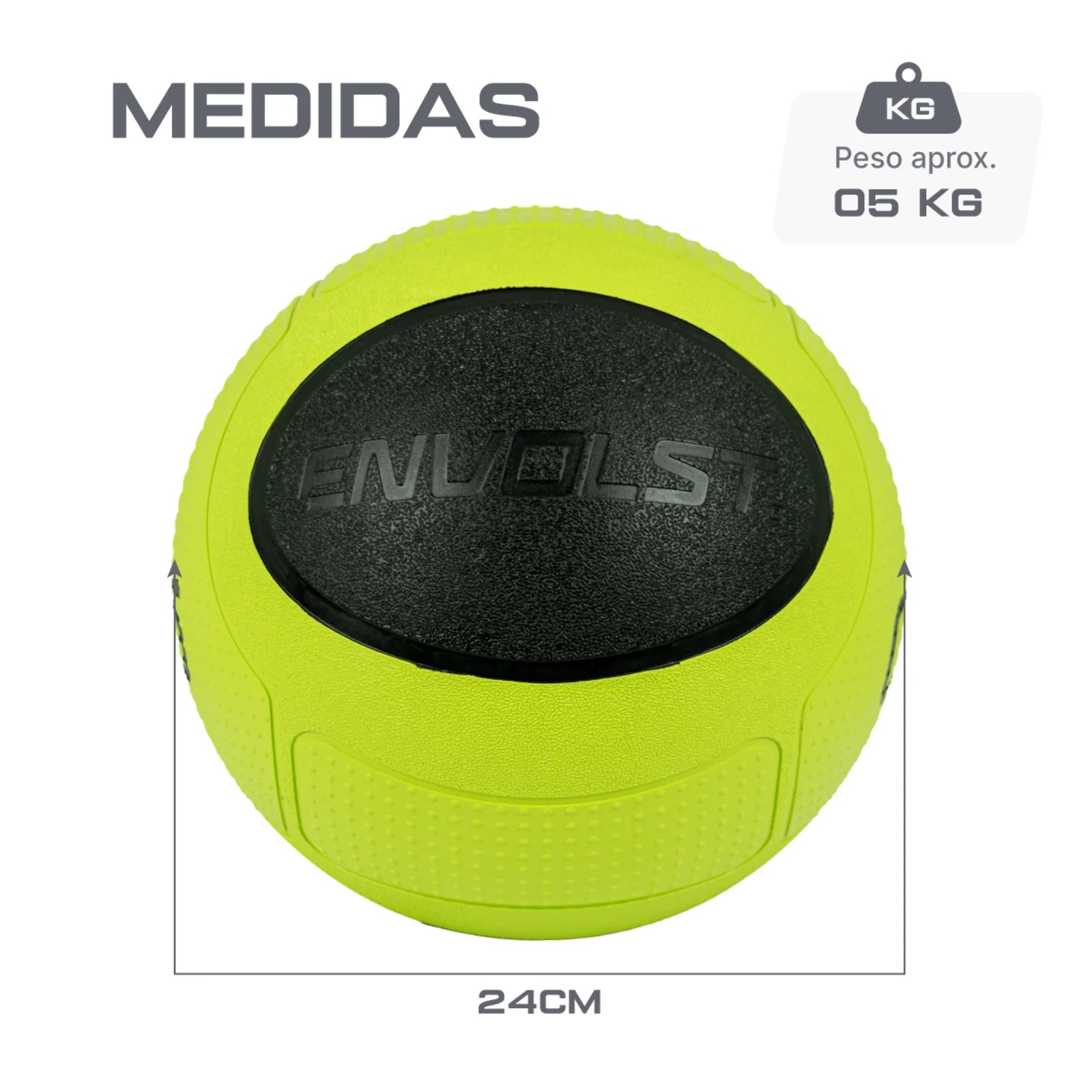 Medicine Ball 5Kg em Borracha com Quique Envolst