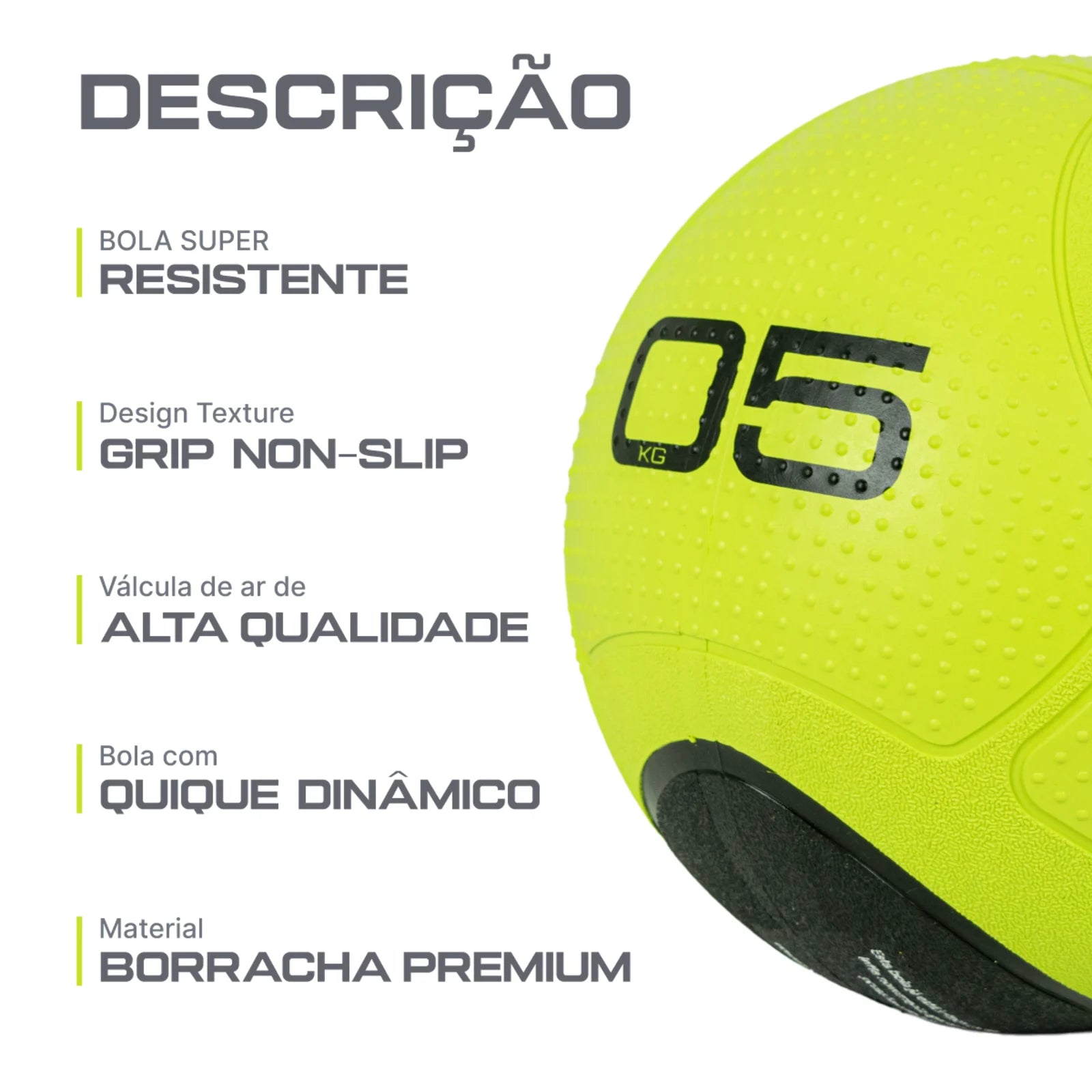 Medicine Ball 5Kg em Borracha com Quique Envolst