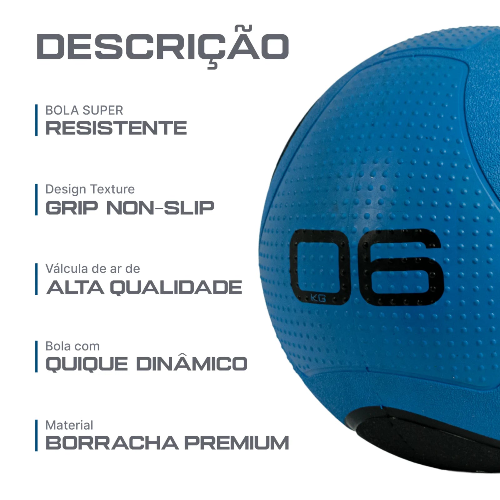 Medicine Ball 6Kg em Borracha com Quique Envolst