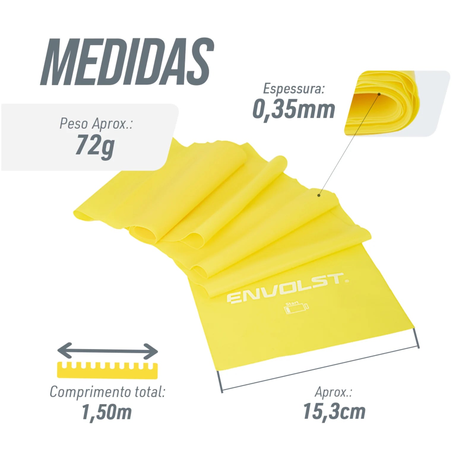 Faixa Elástica Band 1,50m Intensidade Start Envolst