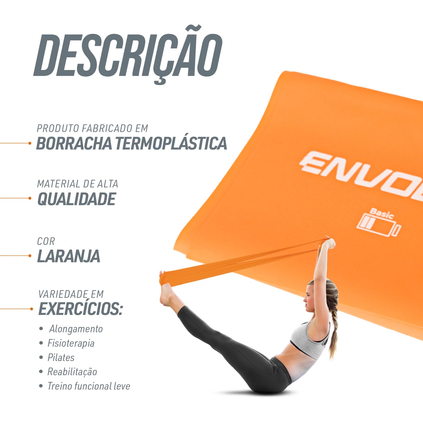 Faixa Elástica Band 1,50m Intensidade Basic Envolst
