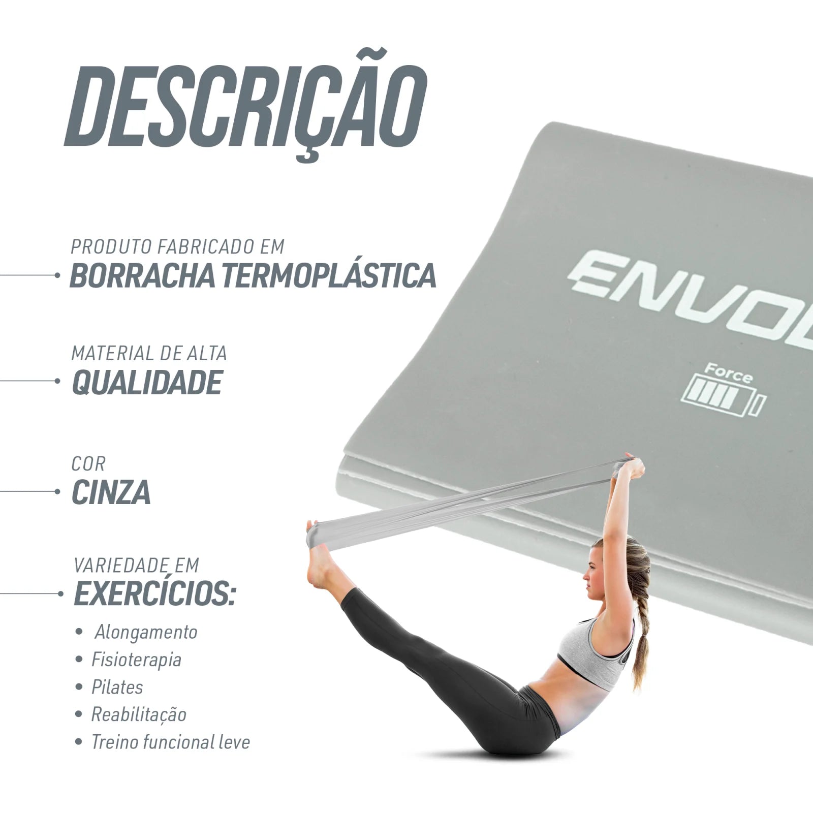 Faixa Elástica Band 1,50m Intensidade Intense Envolst
