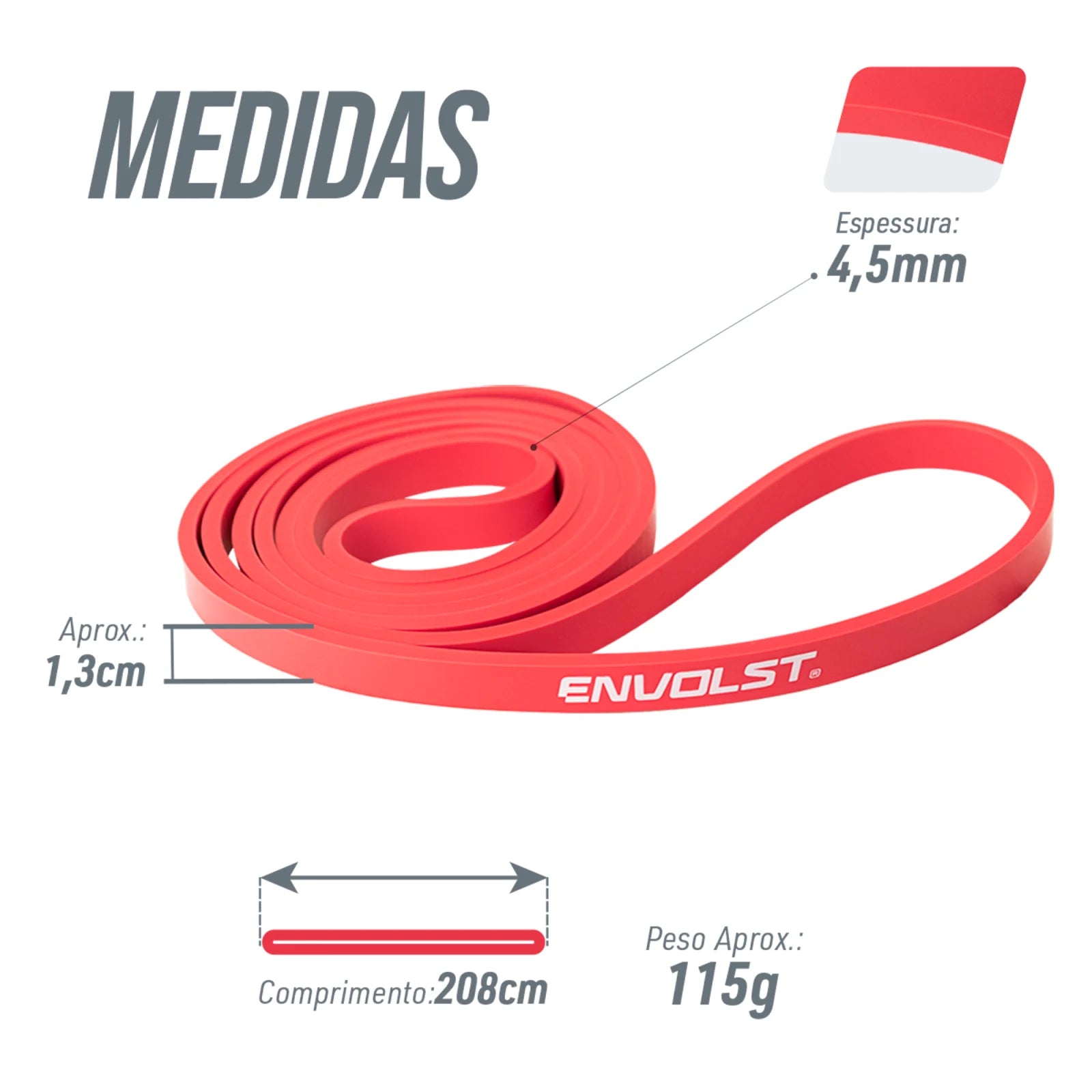 Super Band 1.3 Elástico Extensor Borracha Envolst