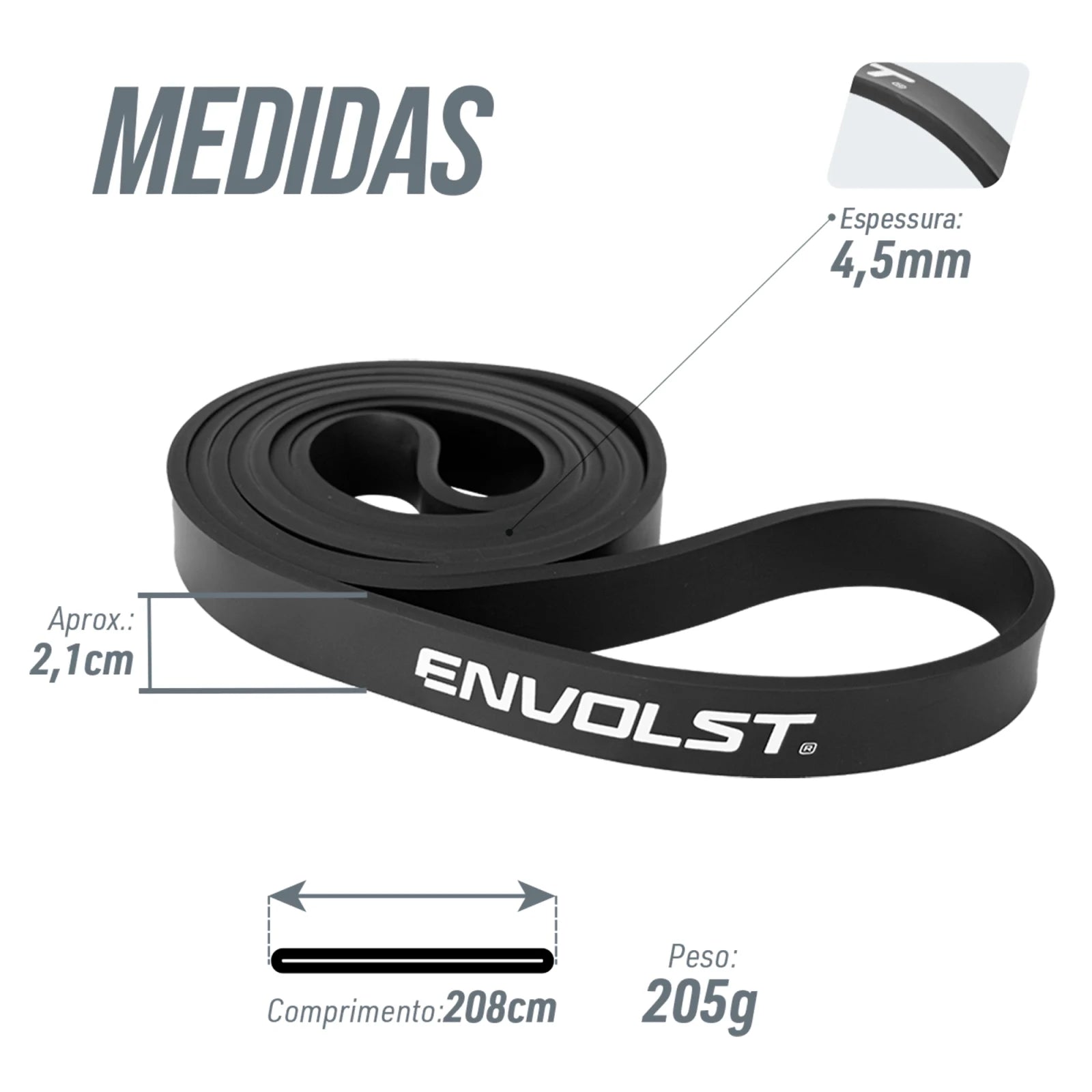 Super Band 2.1 Elástico Extensor Borracha Envolst