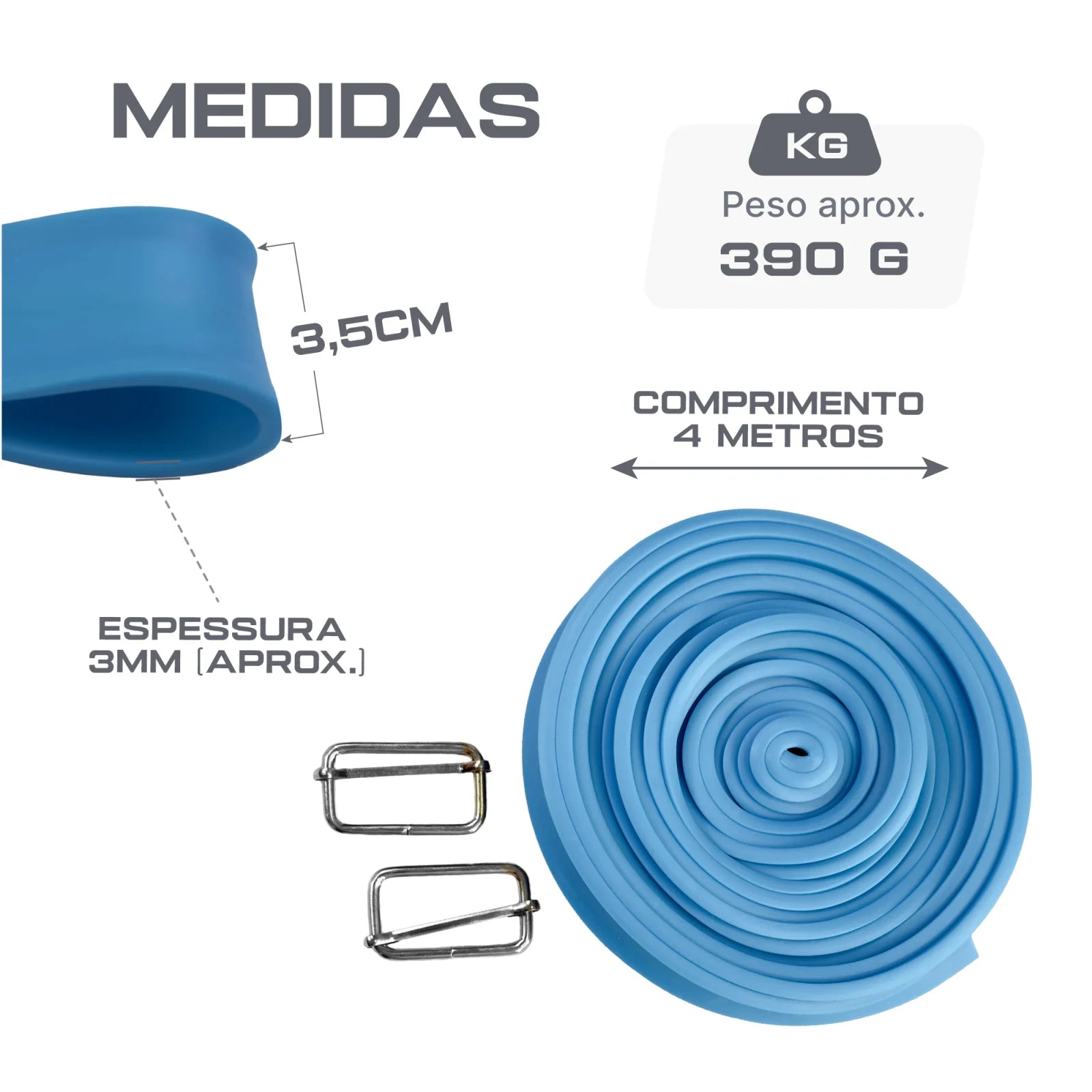 Cinta Elástica Rolo Band 4 Metros com Ajuste