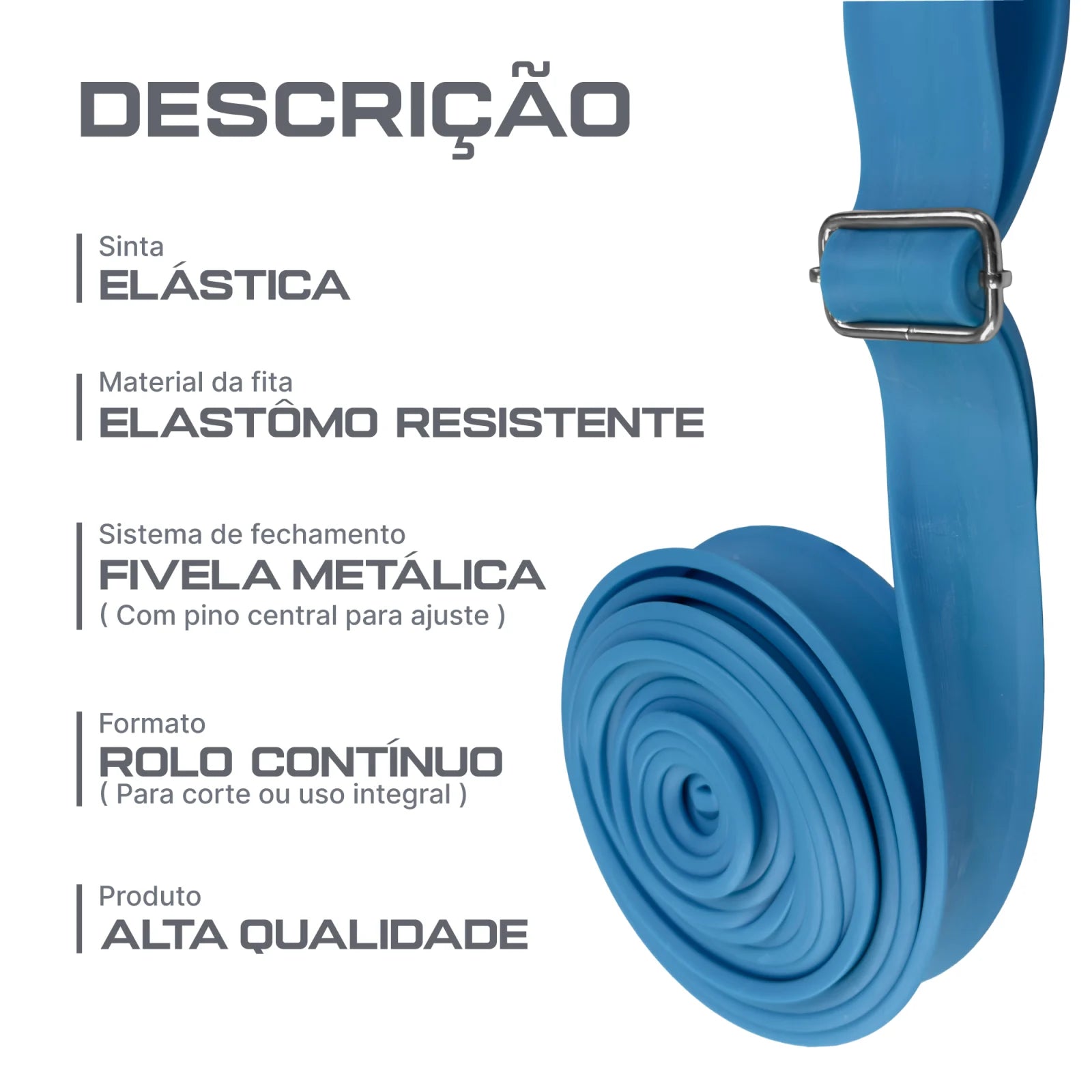 Cinta Elástica Rolo Band 4 Metros com Ajuste