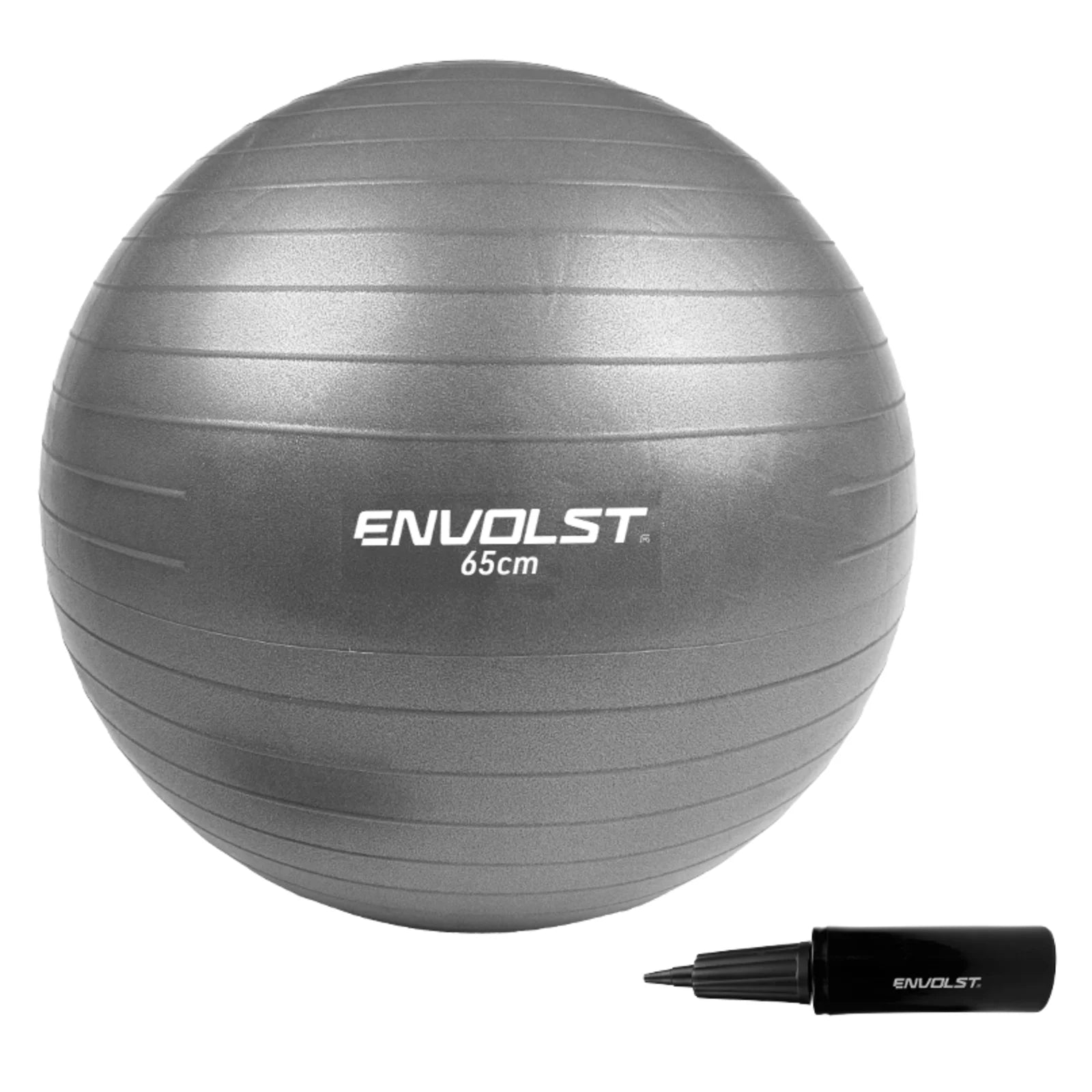 Bola Suíça Gym Ball 65cm Anti Estouro Envolst - Cinza