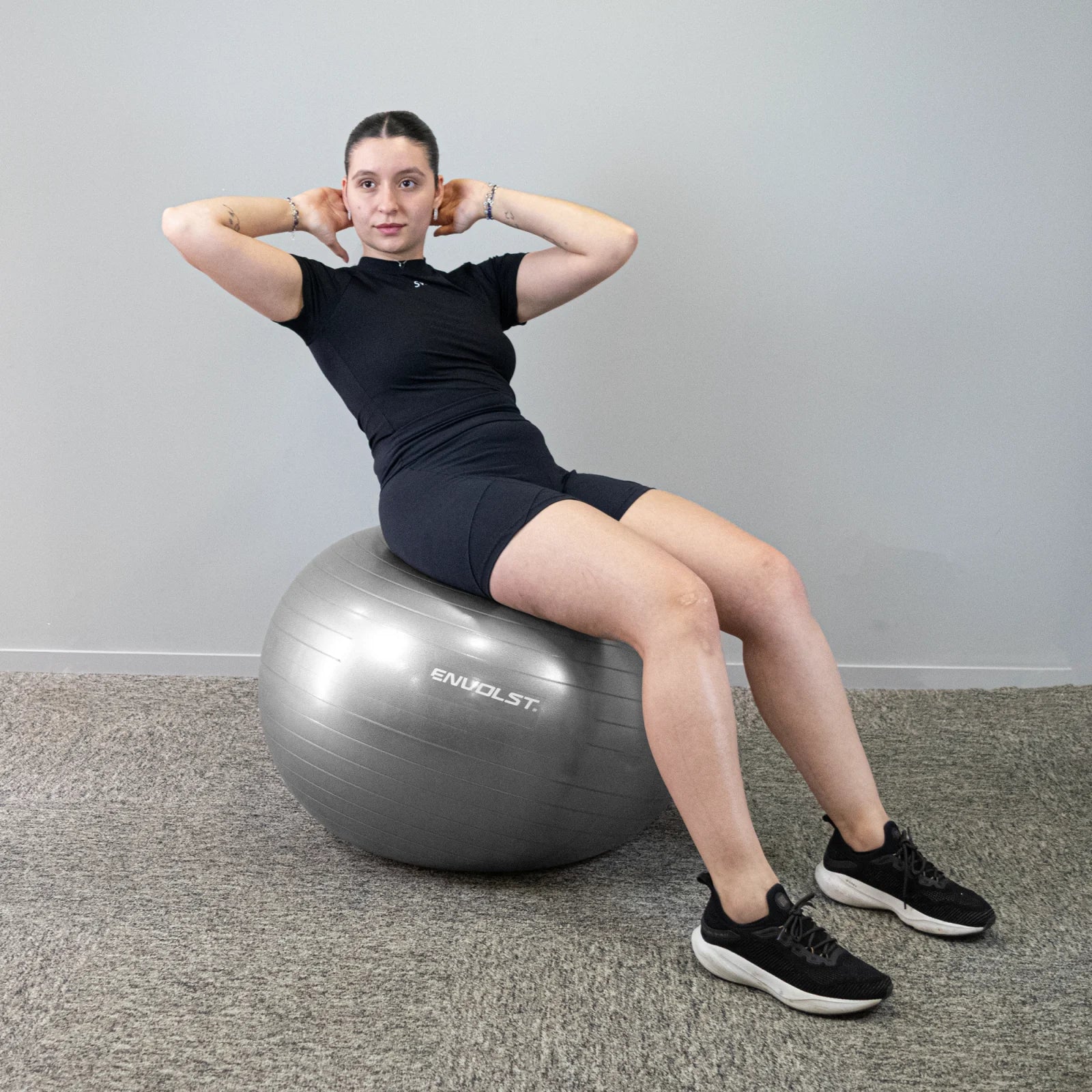 Bola Suíça Gym Ball 65cm Anti Estouro Envolst - Cinza