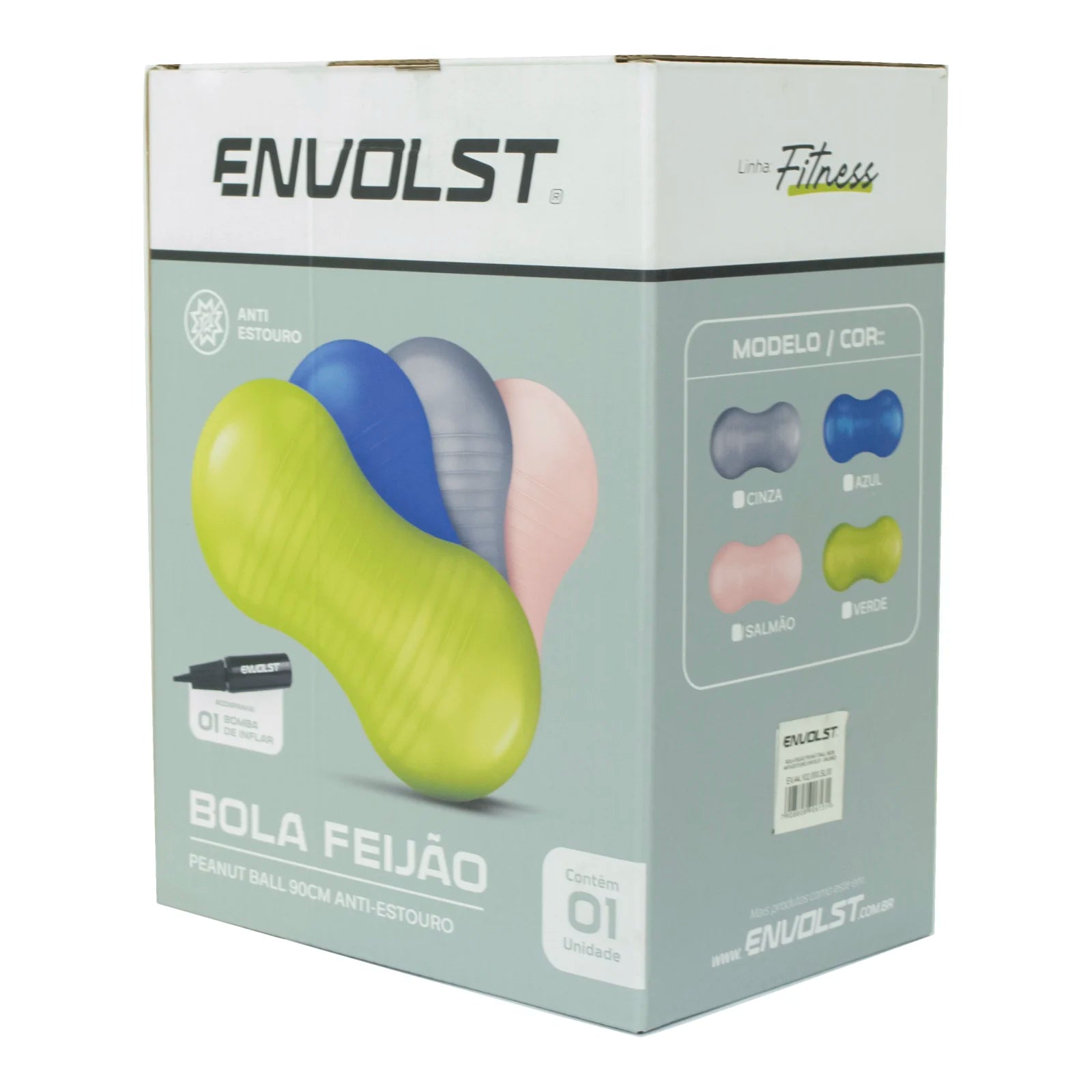 Bola Feijão Peanut Ball 90cm Antiestouro Envolst - Salmão