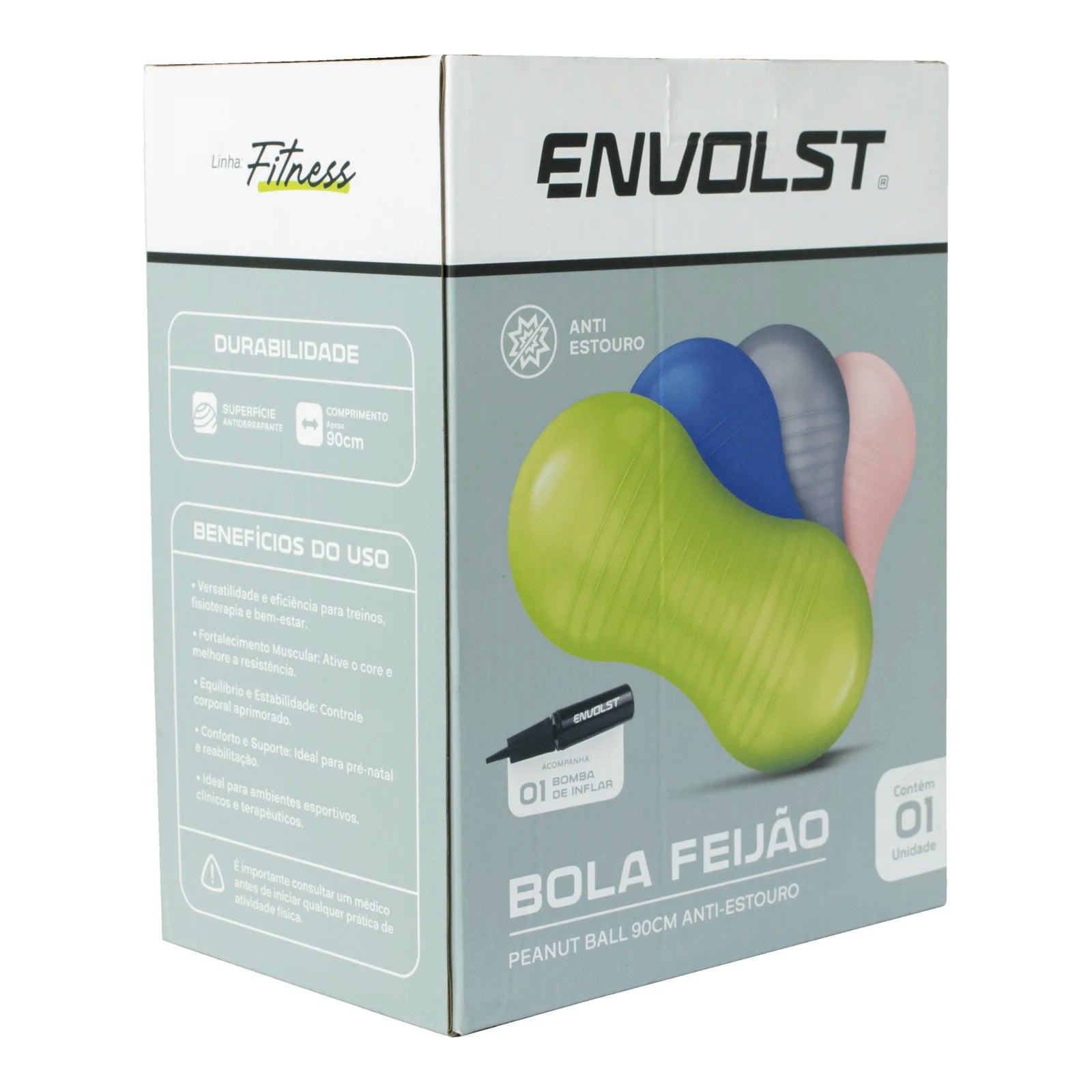 Bola Feijão Peanut Ball 90cm Antiestouro Envolst - Azul