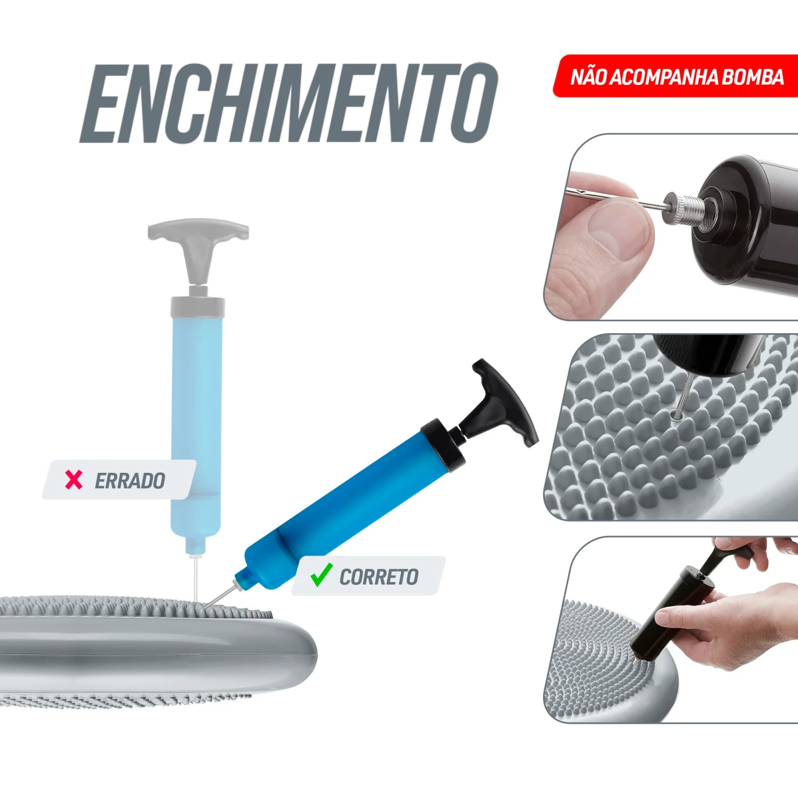 Disco de Equilíbrio Inflável Envolst - Cinza