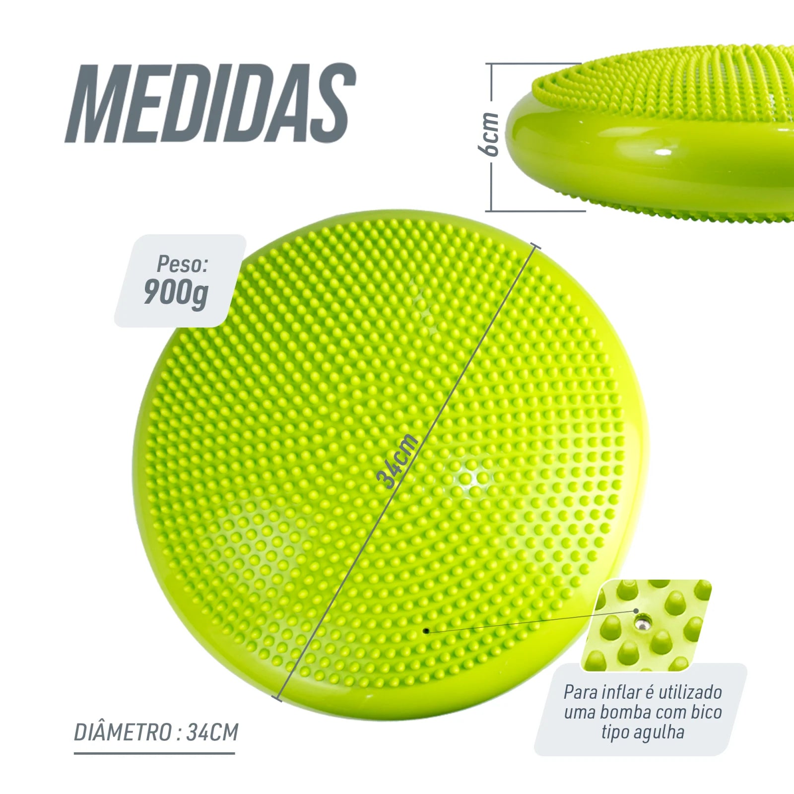 Disco de Equilíbrio Inflável Envolst - Verde