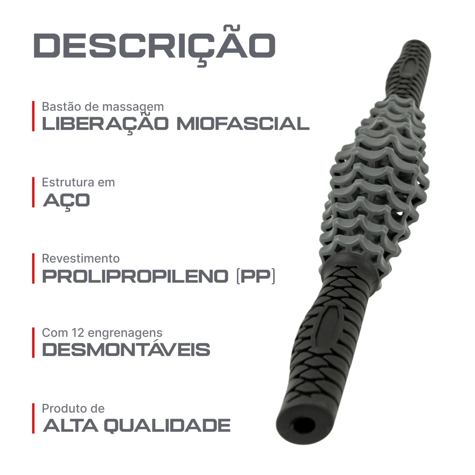Bastão de Massagem e Liberação Miofascial Anatômico Envolst