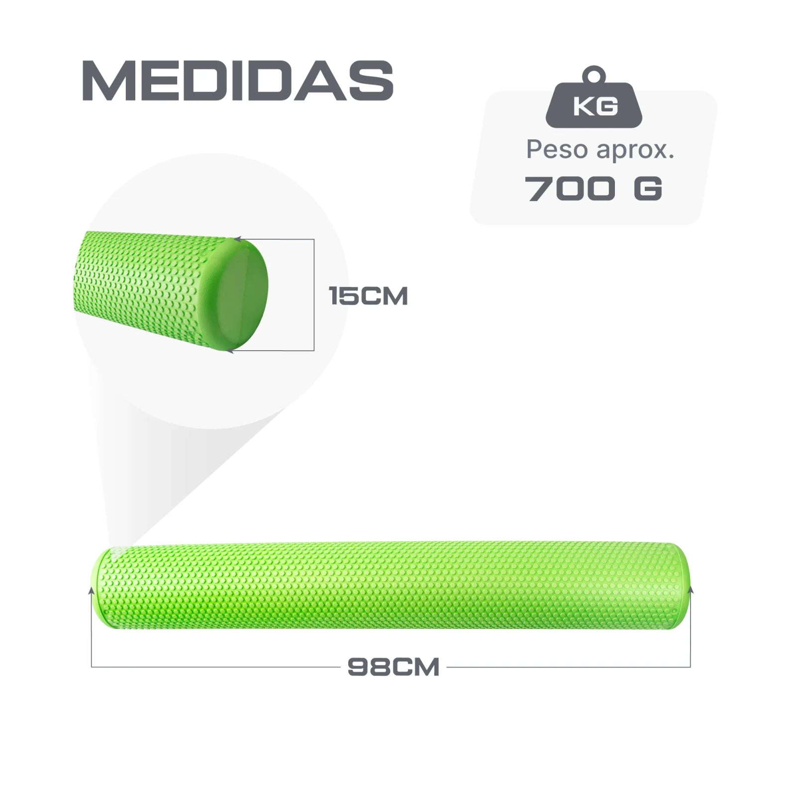 Rolo de Massagem Texturizado EVA Pro 98cm Envolst