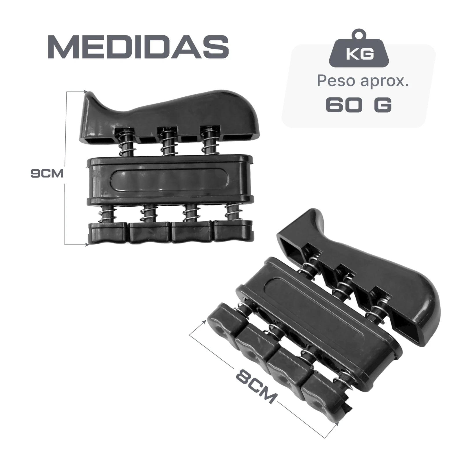 Exercitador para mãos e dedos com molas