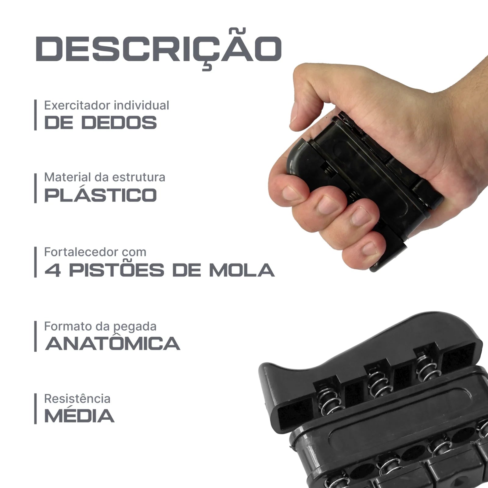 Exercitador para mãos e dedos com molas
